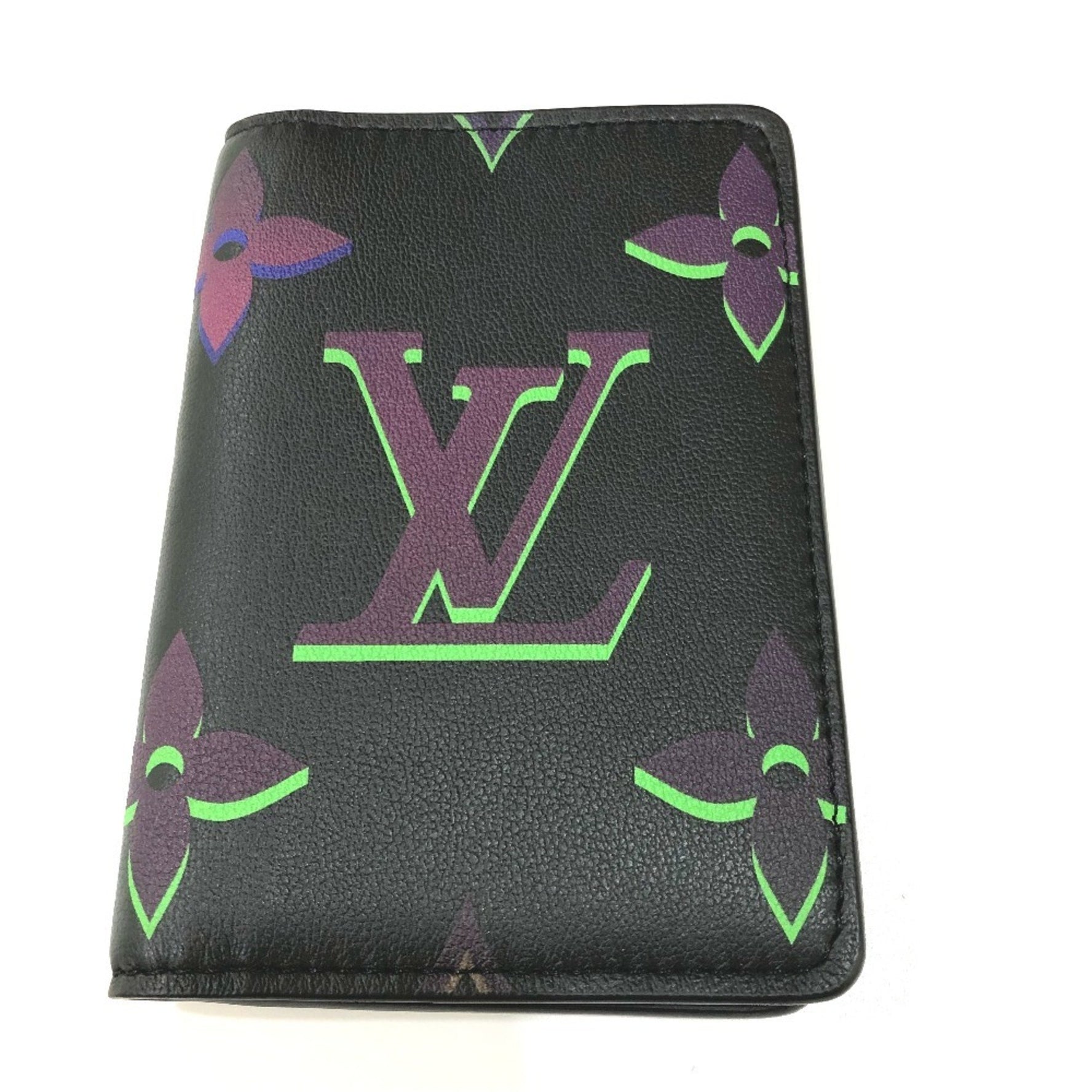 Louis Vuitton Monogram Organizer de Poche Pass Case/Business Card Case in Calfskin Leather, Black
