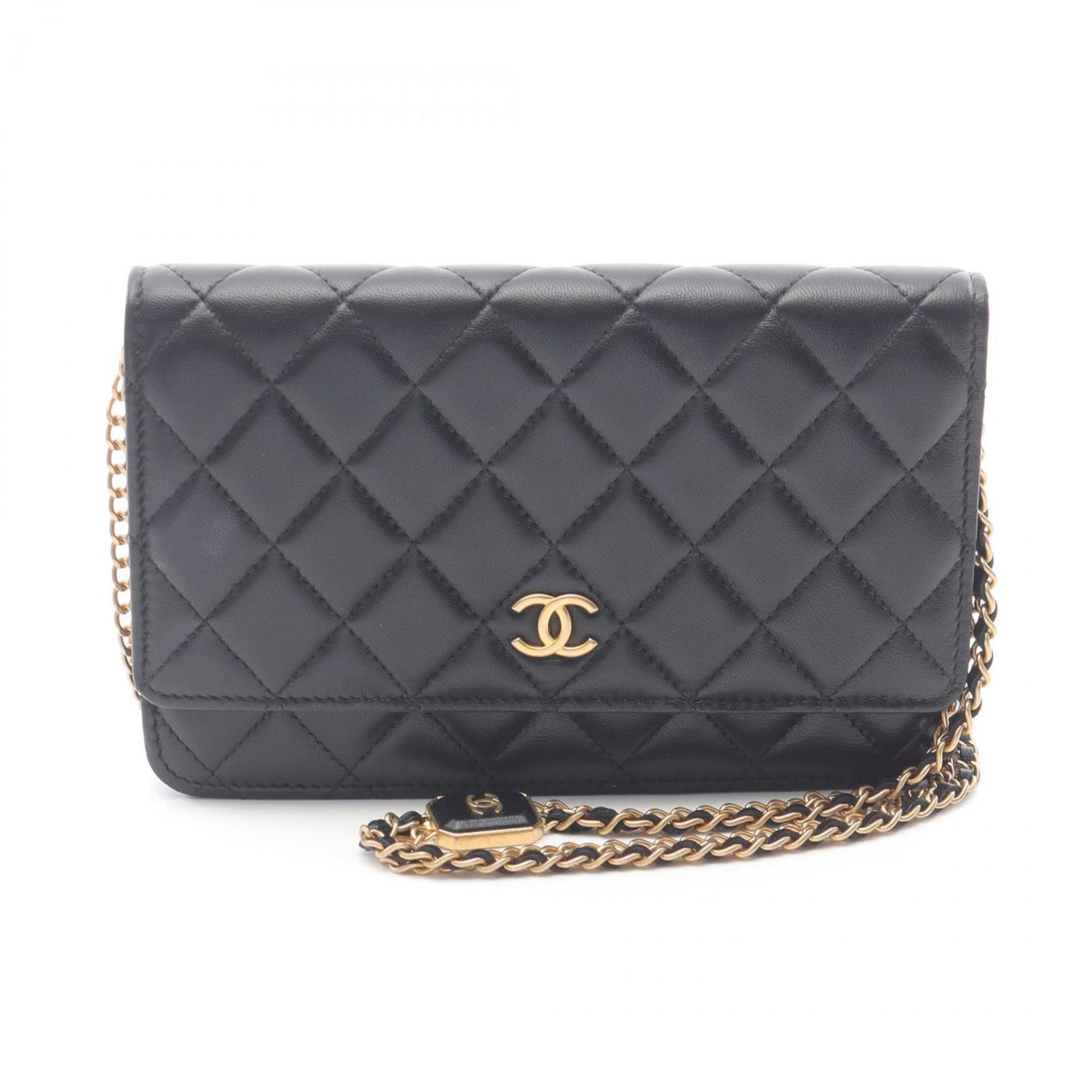 CHANEL Matelasse Shoulder Bag, Lambskin Leather, Women's, Black