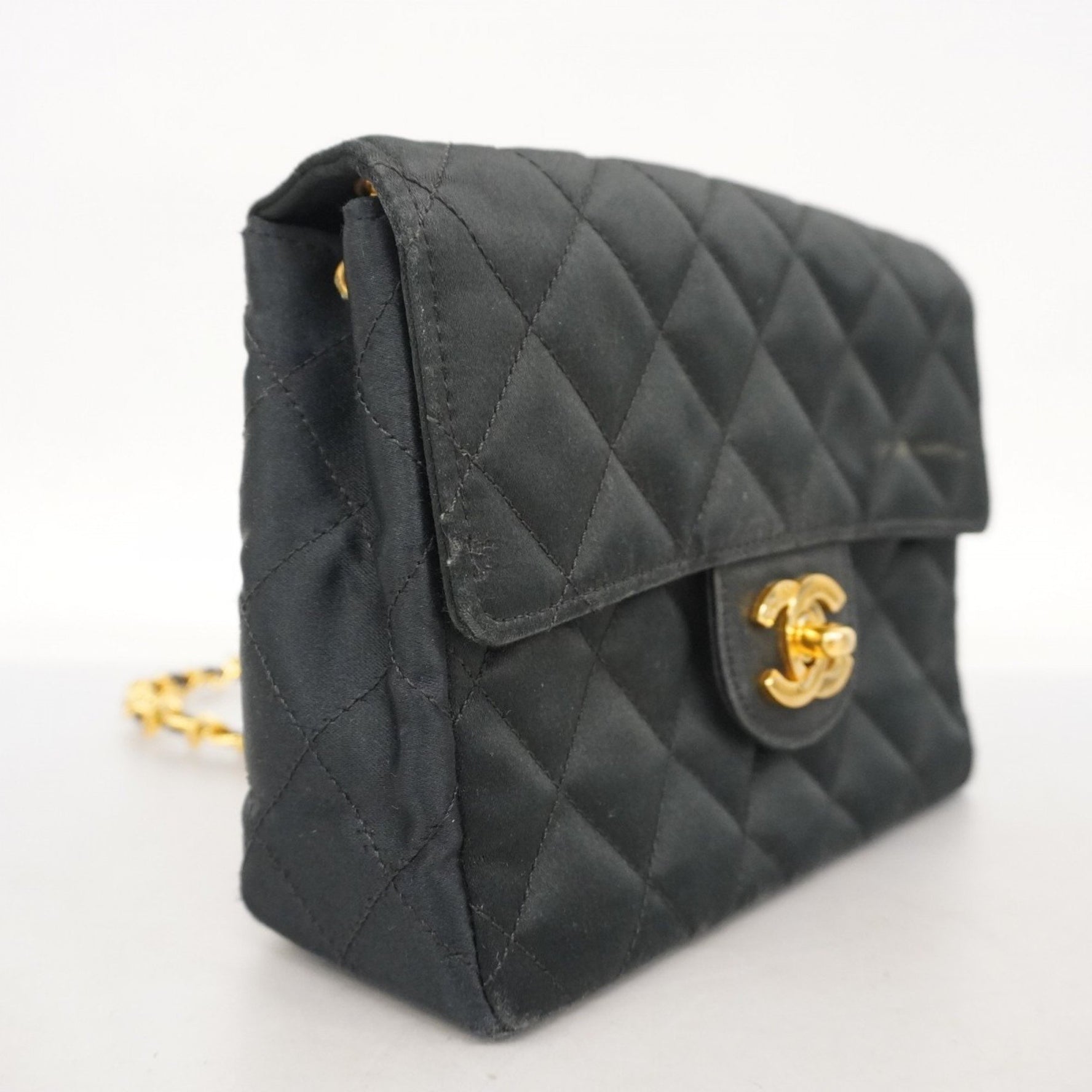 Chanel Mini Matelasse Chain Shoulder Bag, Satin