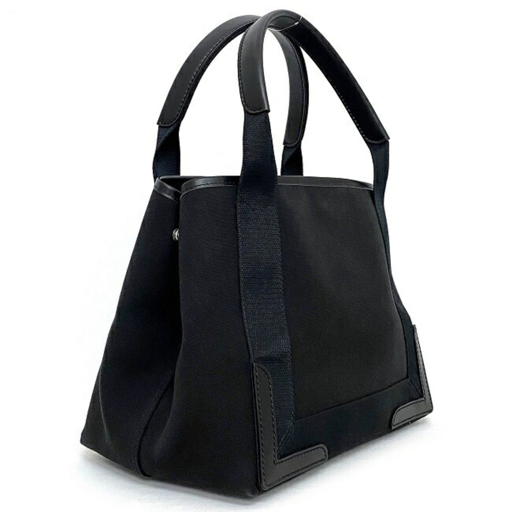 Balenciaga Tote Bag Navy Cabas S Small Black Canvas Leather BALENCIAGA Handbag Ladies