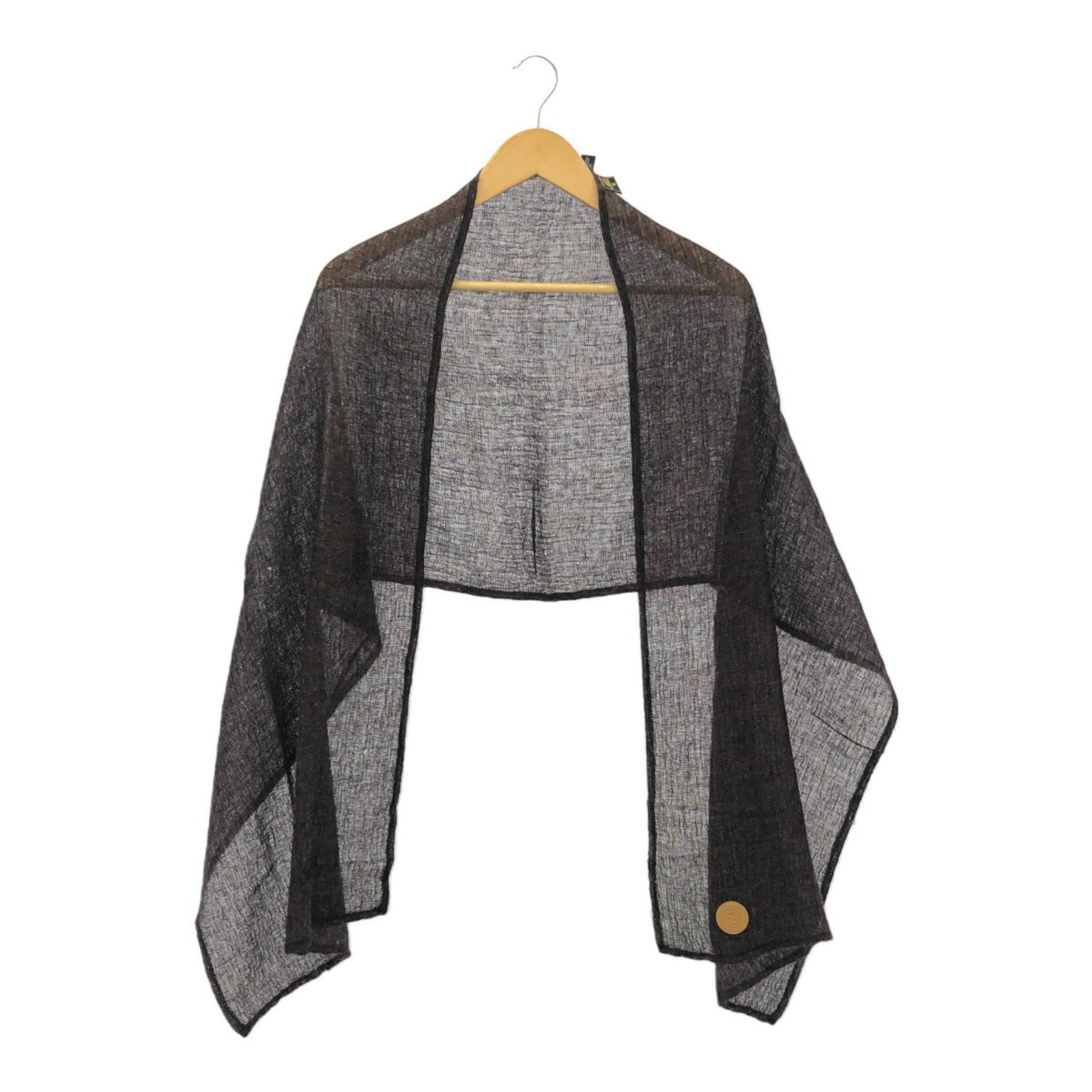FENDI Lame Stole Scarf, Brown and Black, Mohair Polyester, Mikunigaoka Store