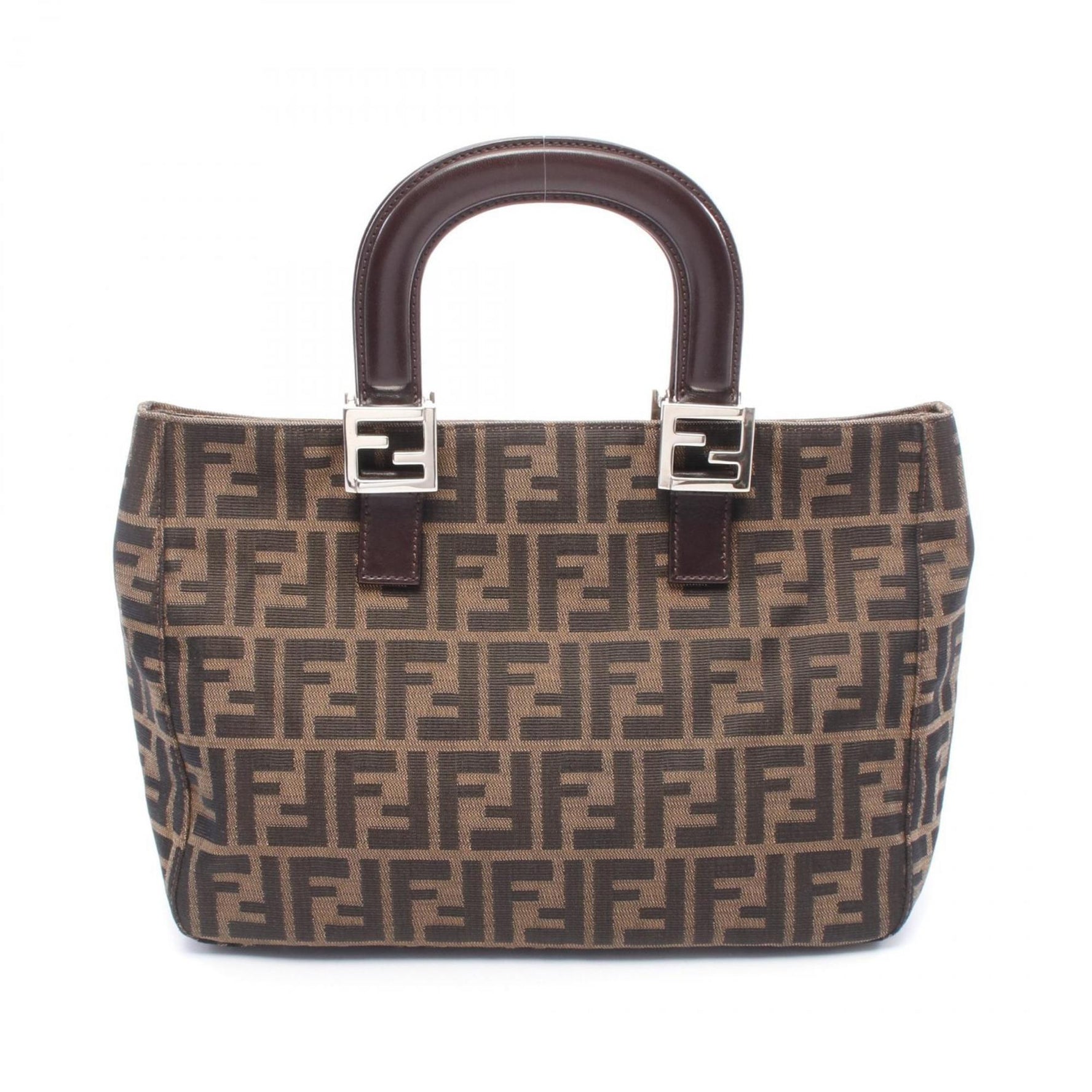 Fendi Zucca Tote Bag, Canvas and Leather, Brown Black