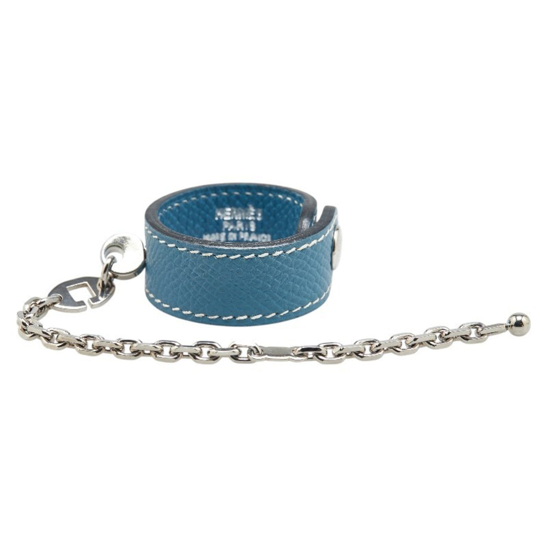 Hermes Serie Glove Holder Blue Jean Gold Epsom Leather Women's HERMES