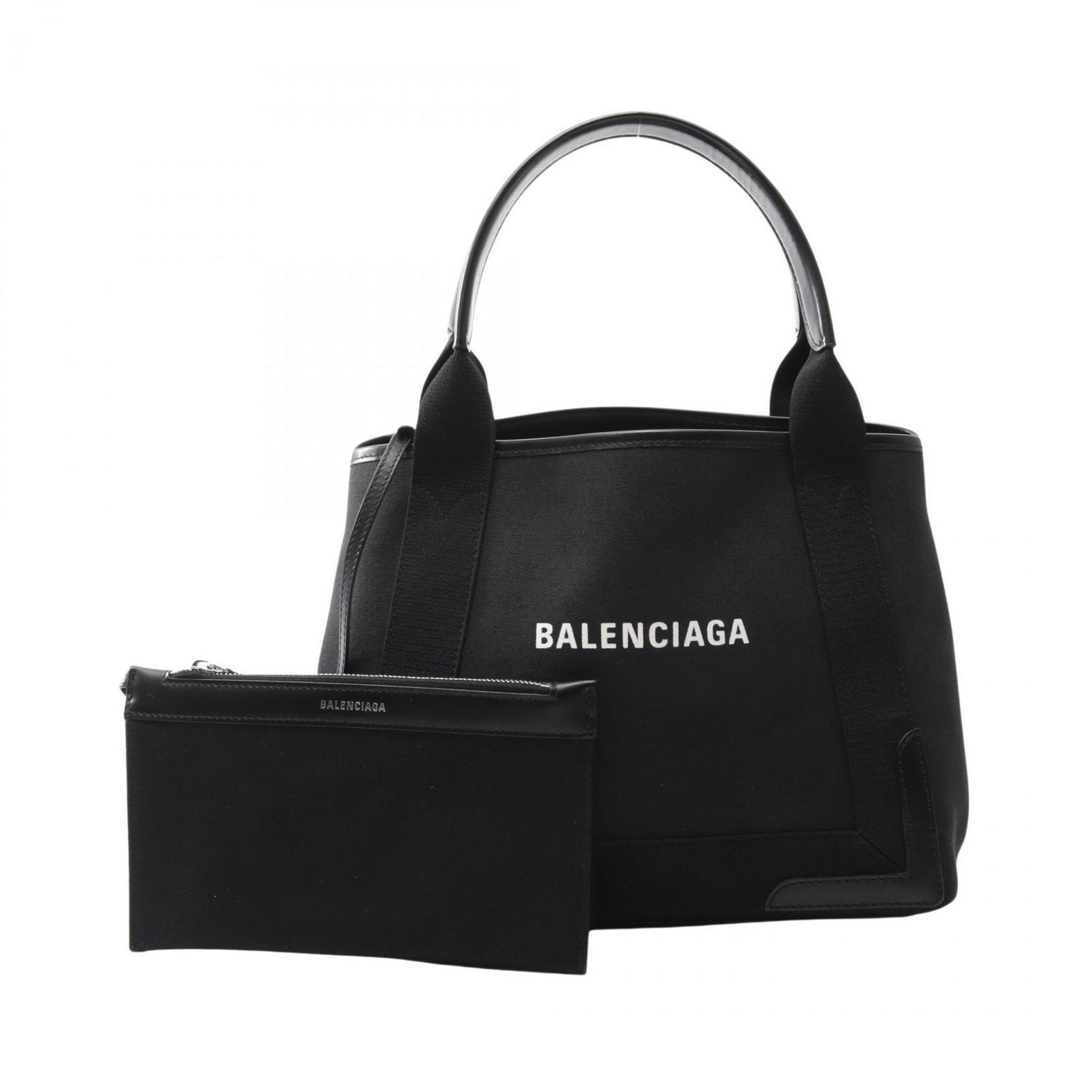 Balenciaga Navy Cabas S Tote Bag, Canvas and Leather, Black