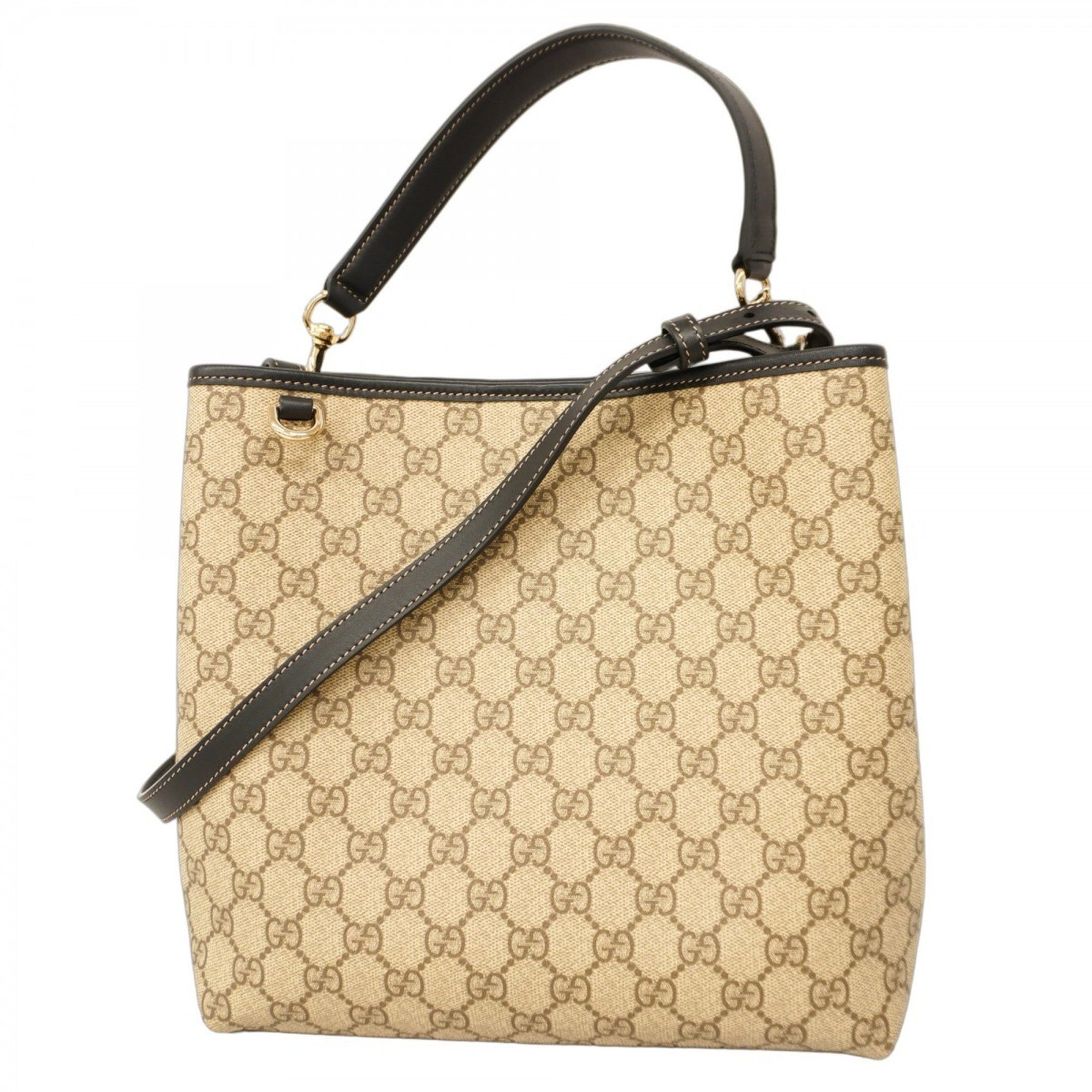 Gucci GG Supreme handbag beige black champagne women's