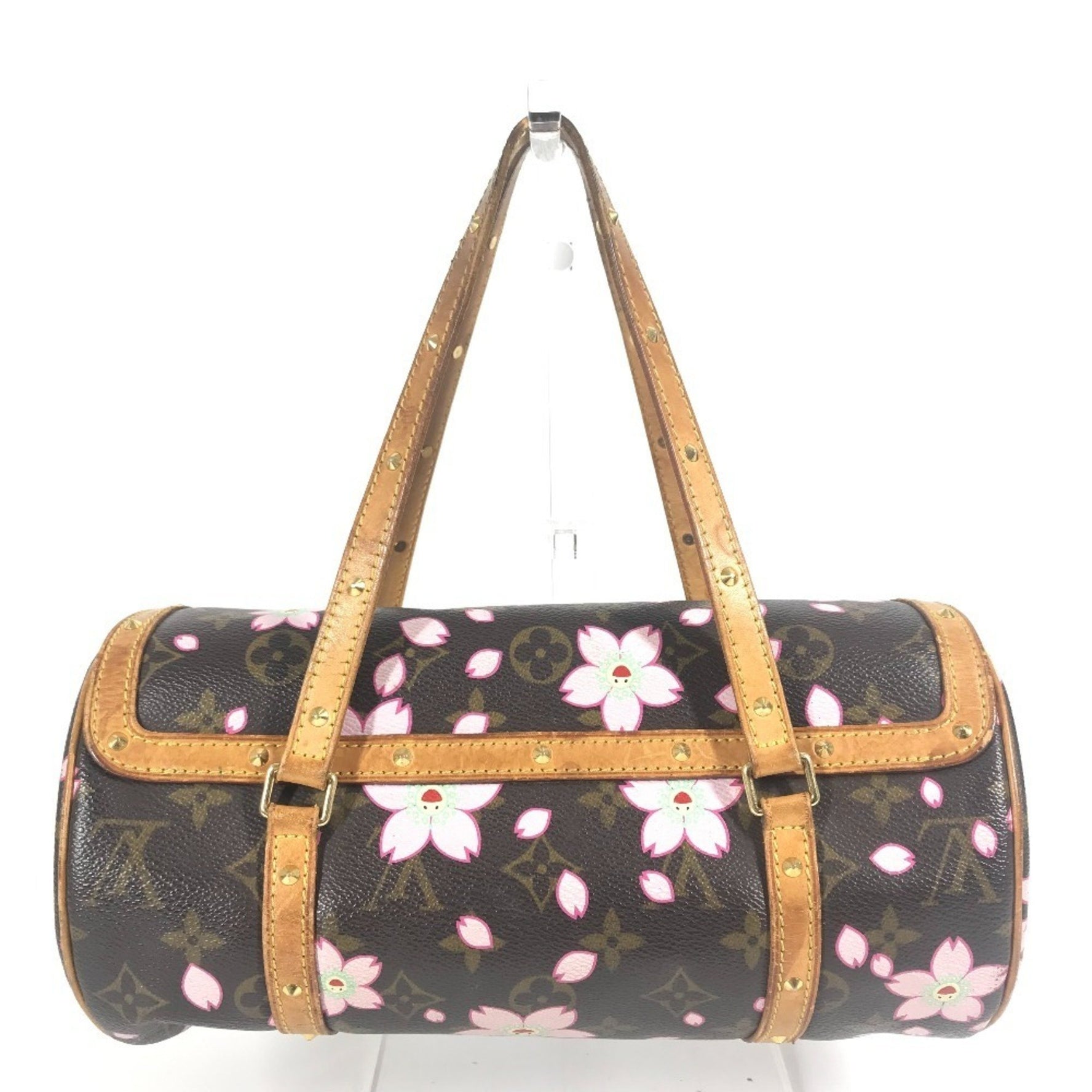 LOUIS VUITTON Monogram Cherry Blossom by Takashi Murakami, Papillon Tote Bag, Shoulder Handbag, Canvas, Brown