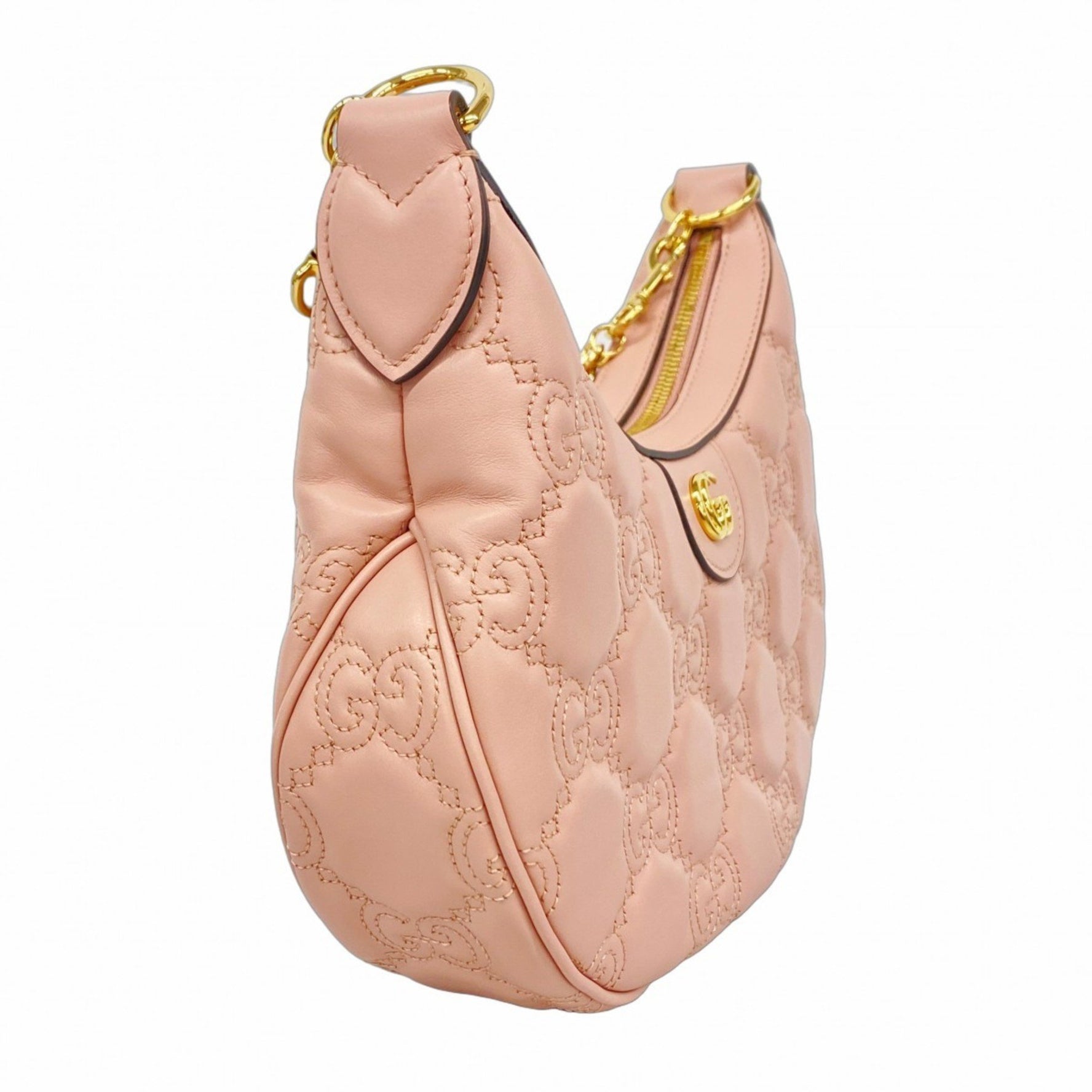 Gucci GG Matelasse Shoulder Bag Leather Pink Women's