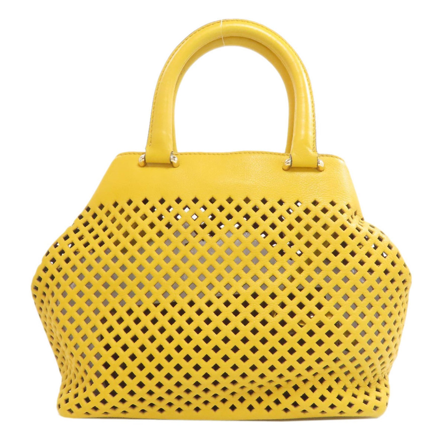 BALLY Punching Handbag Leather Women's