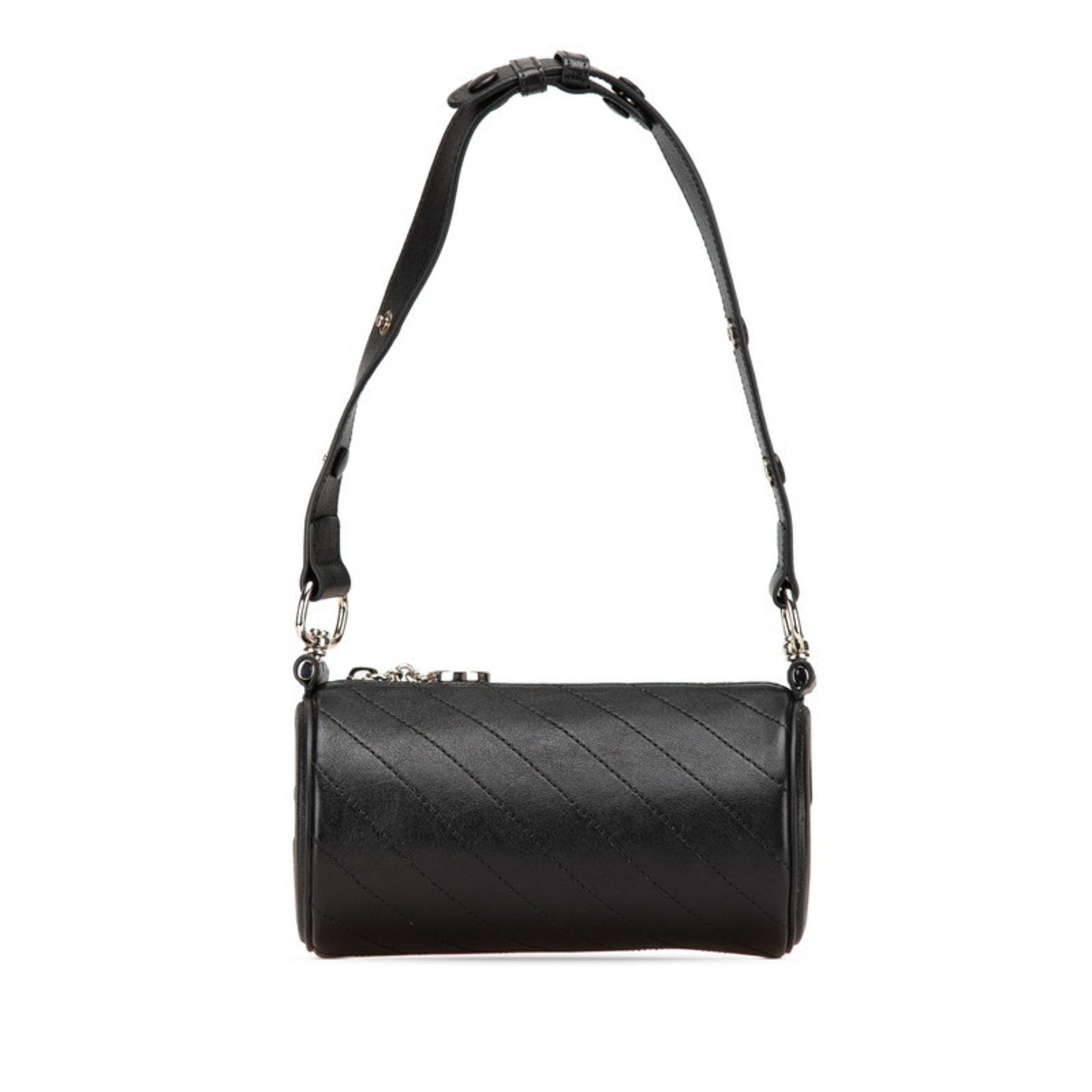 Gucci Blondie Interlocking G Shoulder Bag Black Leather Women's GUCCI
