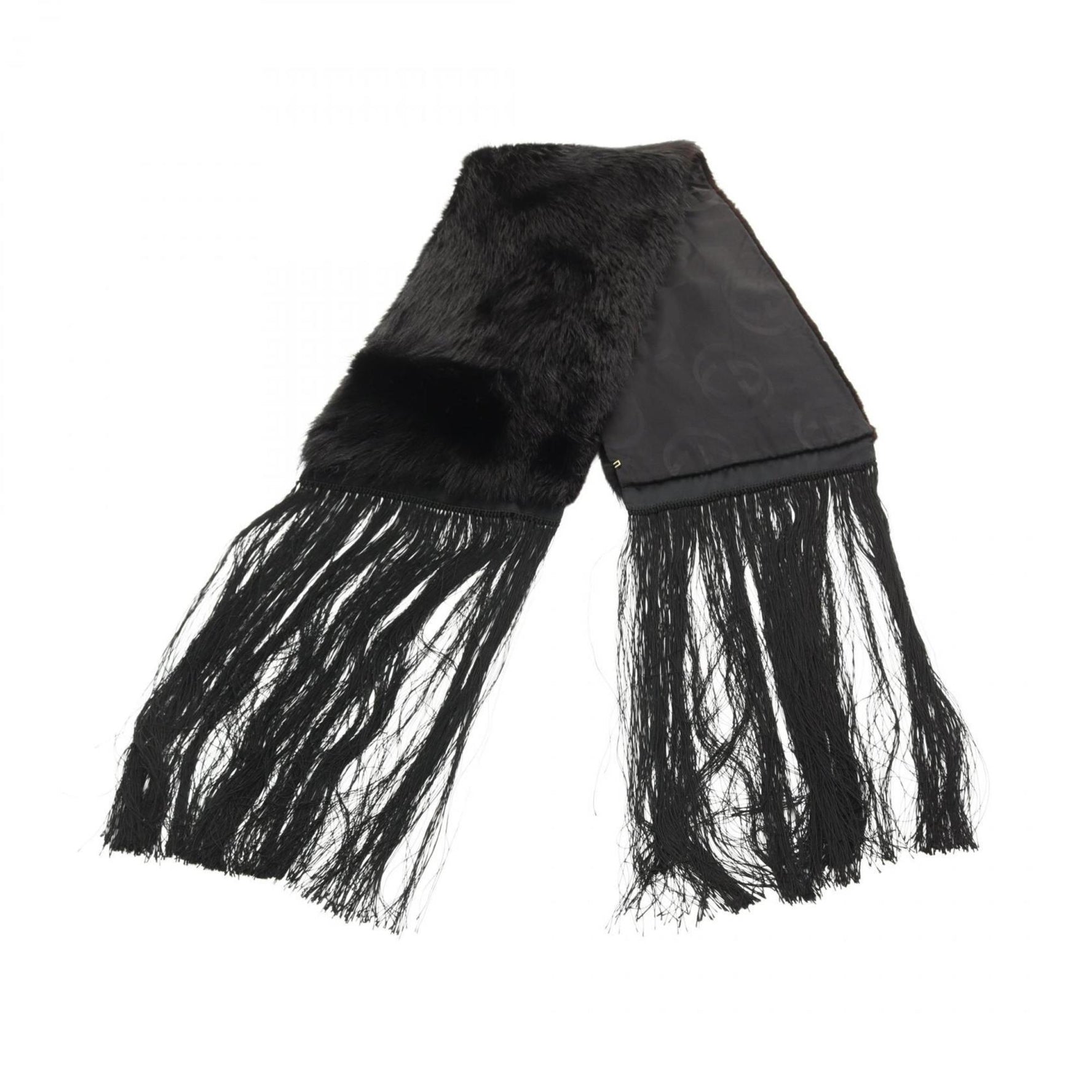 GUCCI Scarf Clothing Silk Beaver Women's Black