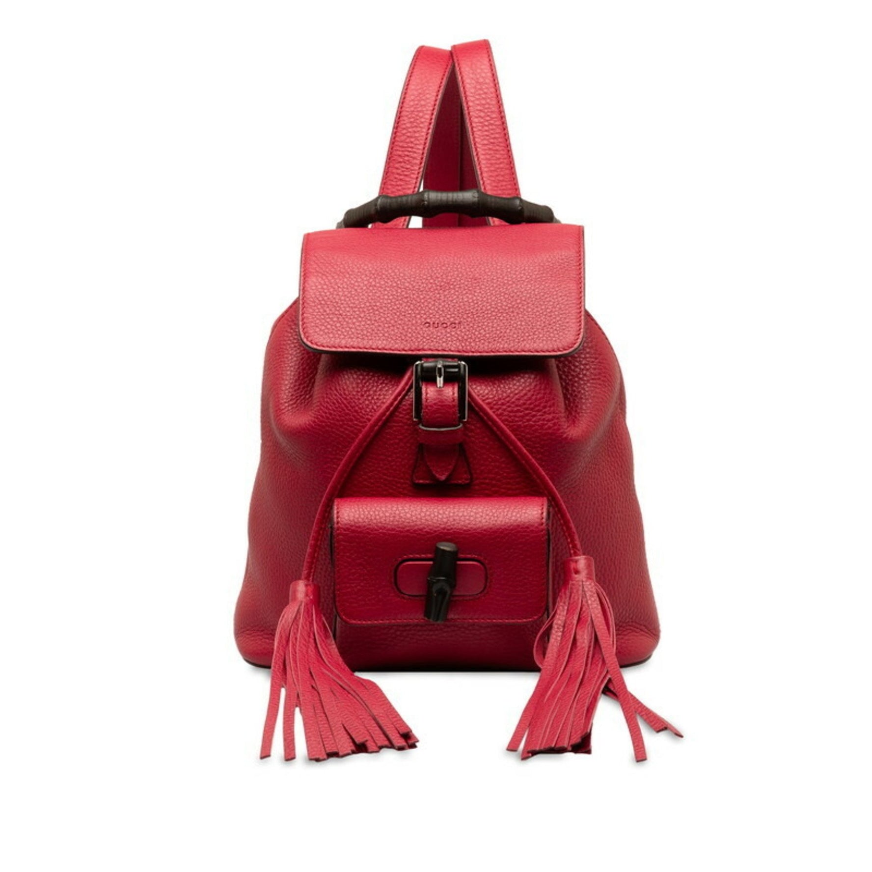 Gucci Bamboo Backpack Red Leather