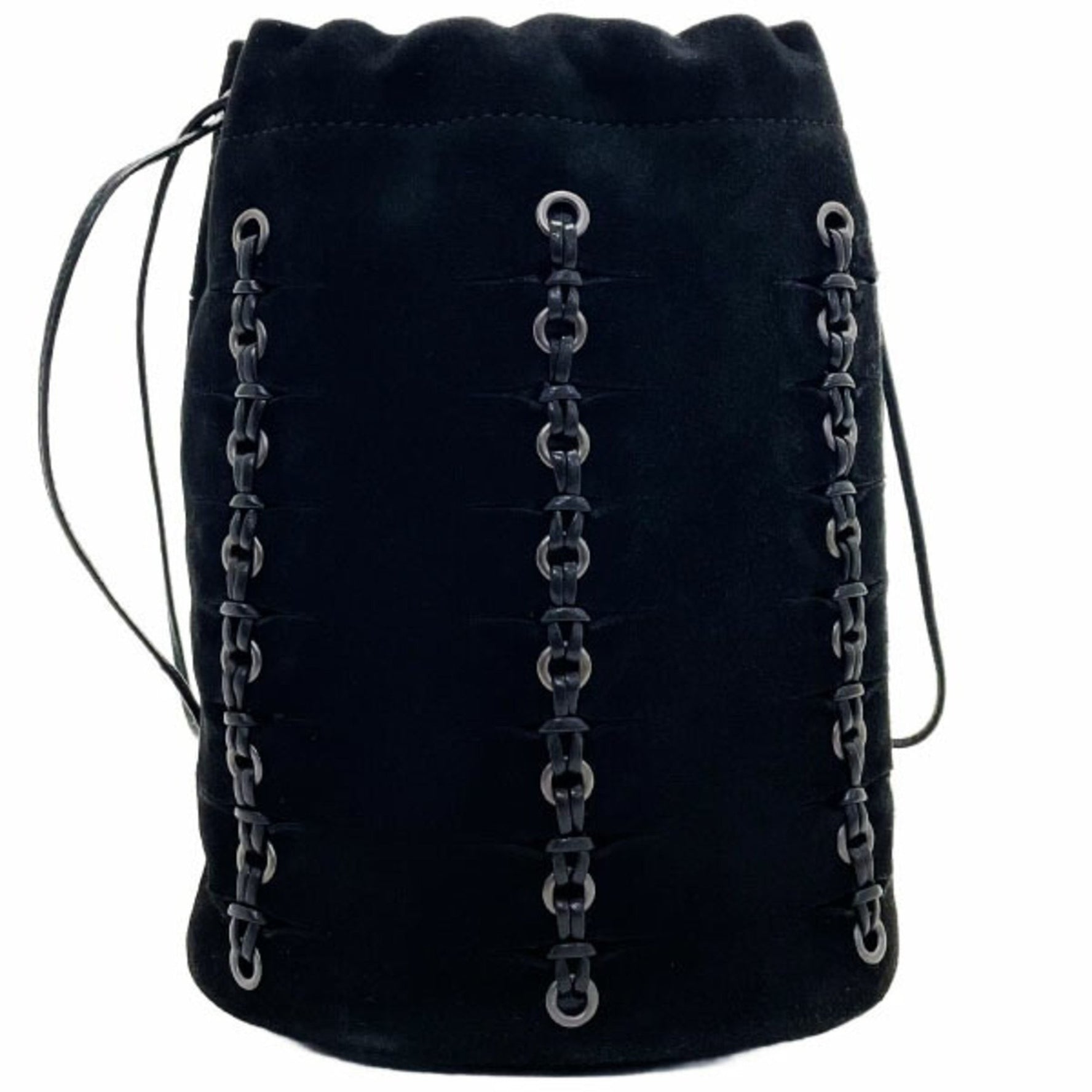 Gucci pouch eyelet mini suede leather black GUCCI bag multi in KK-15129