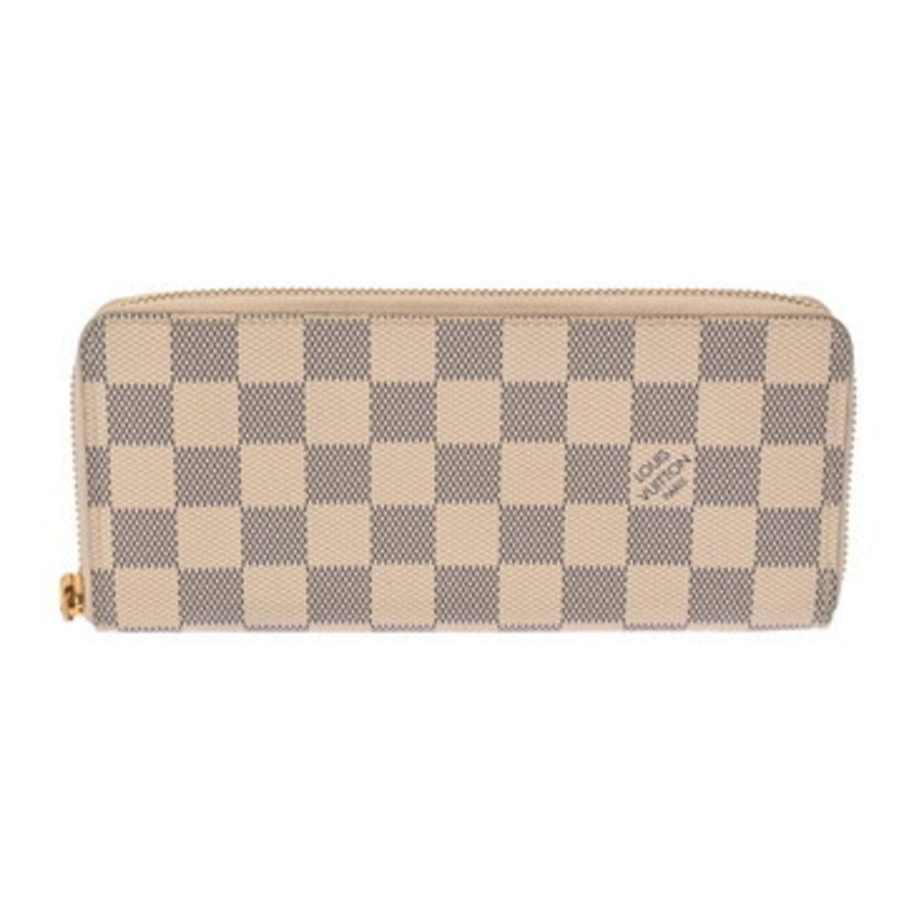 LOUIS VUITTON Damier Azur Portefeuille Clemence Rose Ballerine Canvas Long Wallet