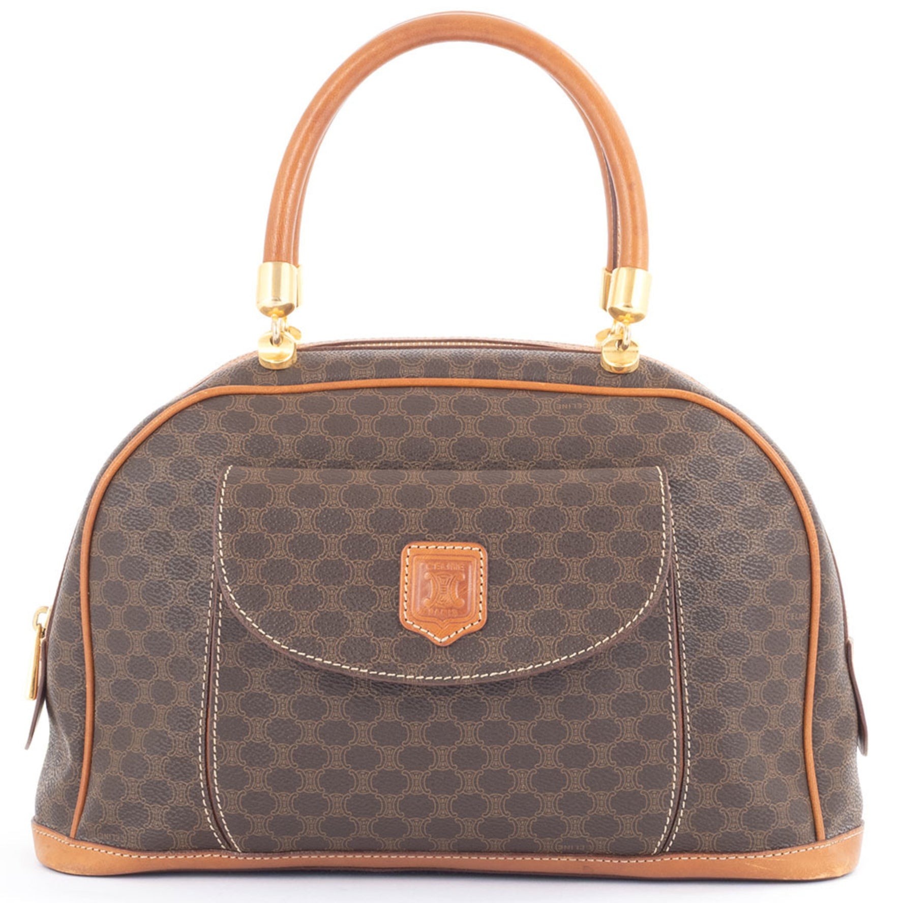 Celine Macadam Handbag PVC Leather Half Moon