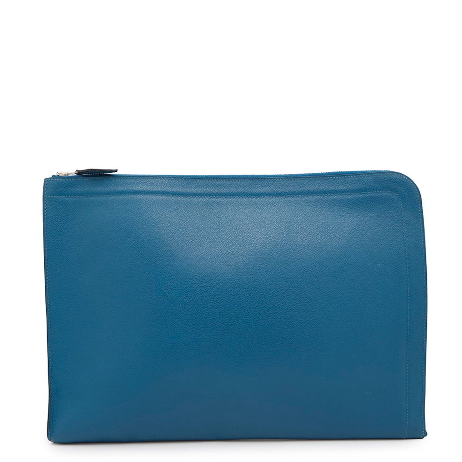 Hermes Hermès Clutch Bag, Blue de Galice, Evercolor, □Q Stamp, Men's