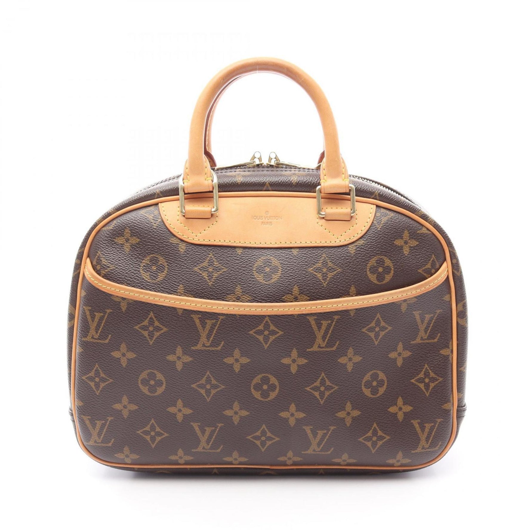 Louis Vuitton Trouville Monogram Handbag Coated Canvas Leather Brown