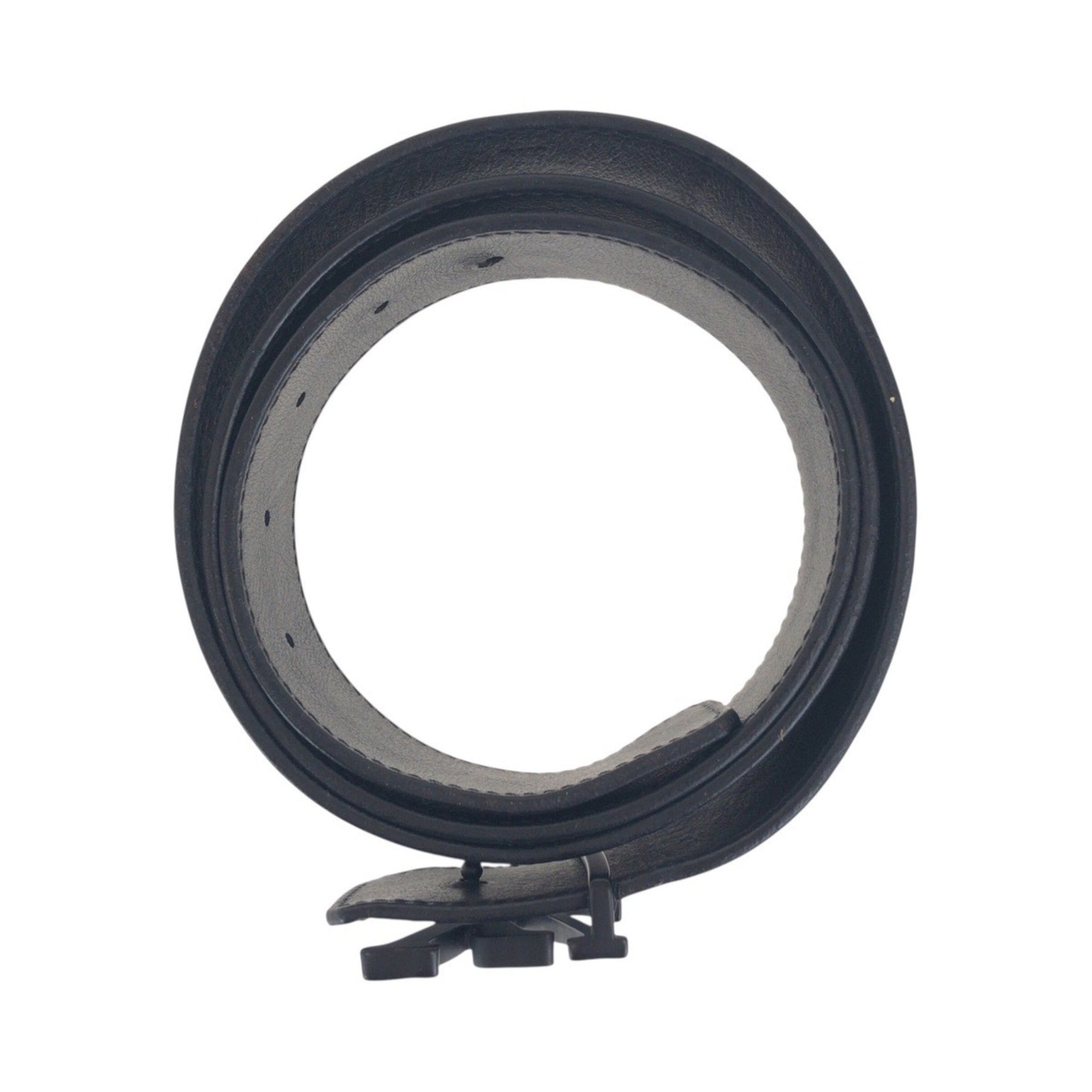 LOUIS VUITTON Monogram Shadow Santur 40-inch (100cm) Black Leather Belt M0220
