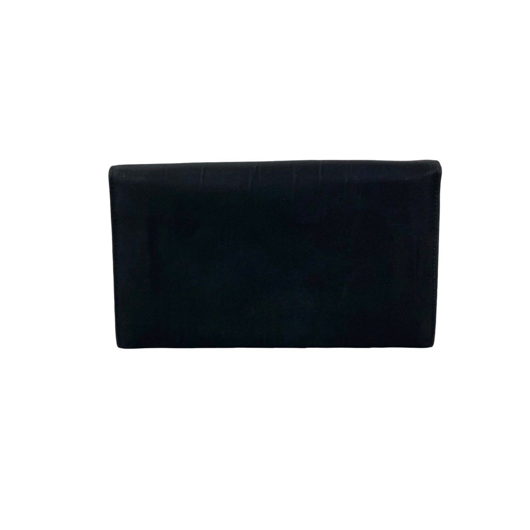 PRADA Triangle Logo Hardware Nylon and Saffiano Leather Bifold Wallet
