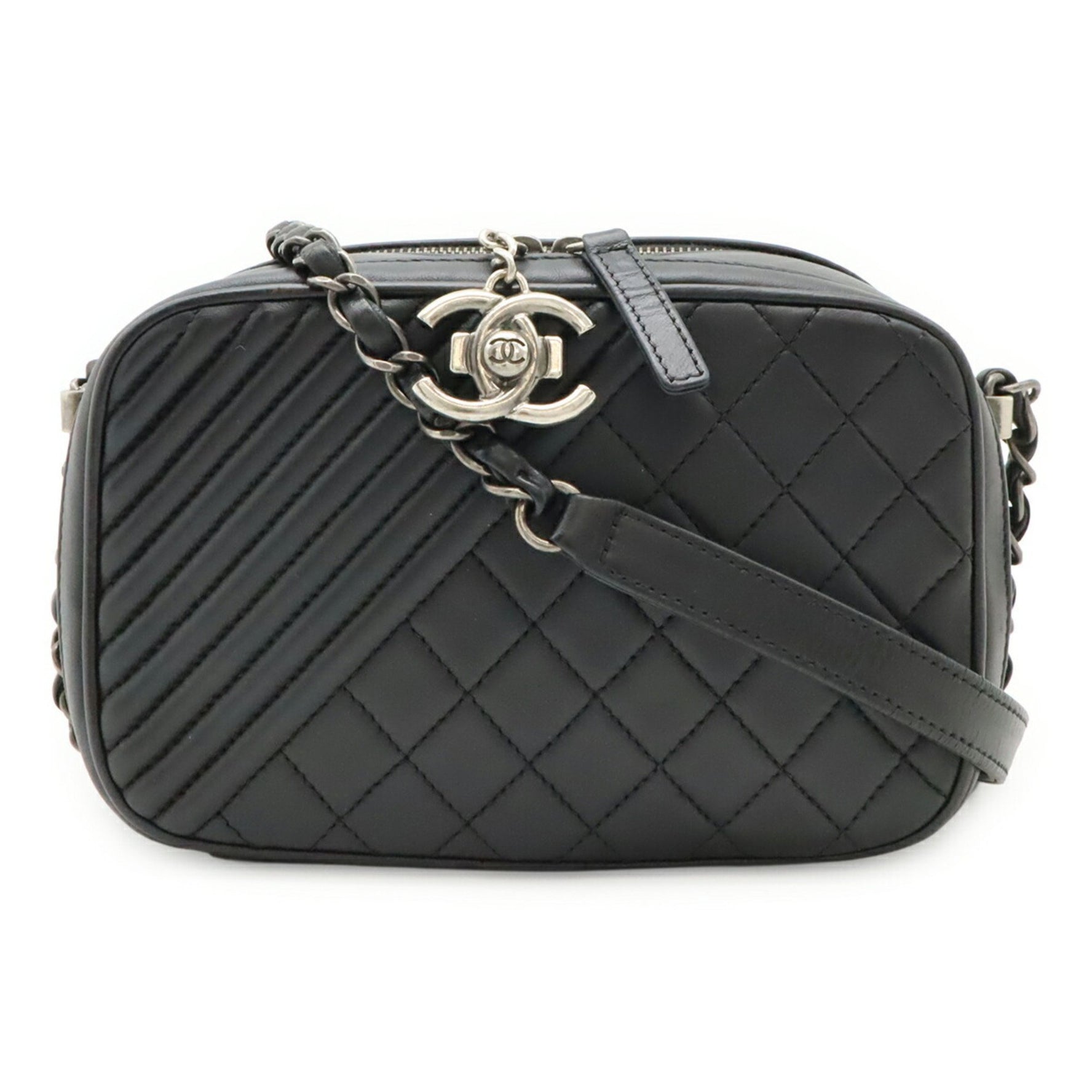CHANEL Coco Boy Matelasse Chain Shoulder Bag Pochette in Calfskin Leather