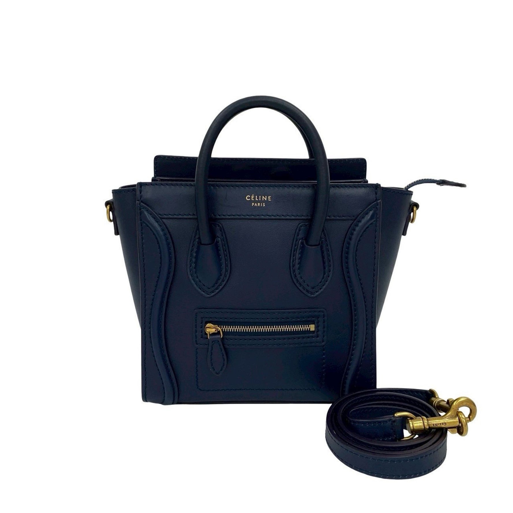 CELINE Luggage Nano Shopper Leather Handbag, Tote Bag, Shoulder
