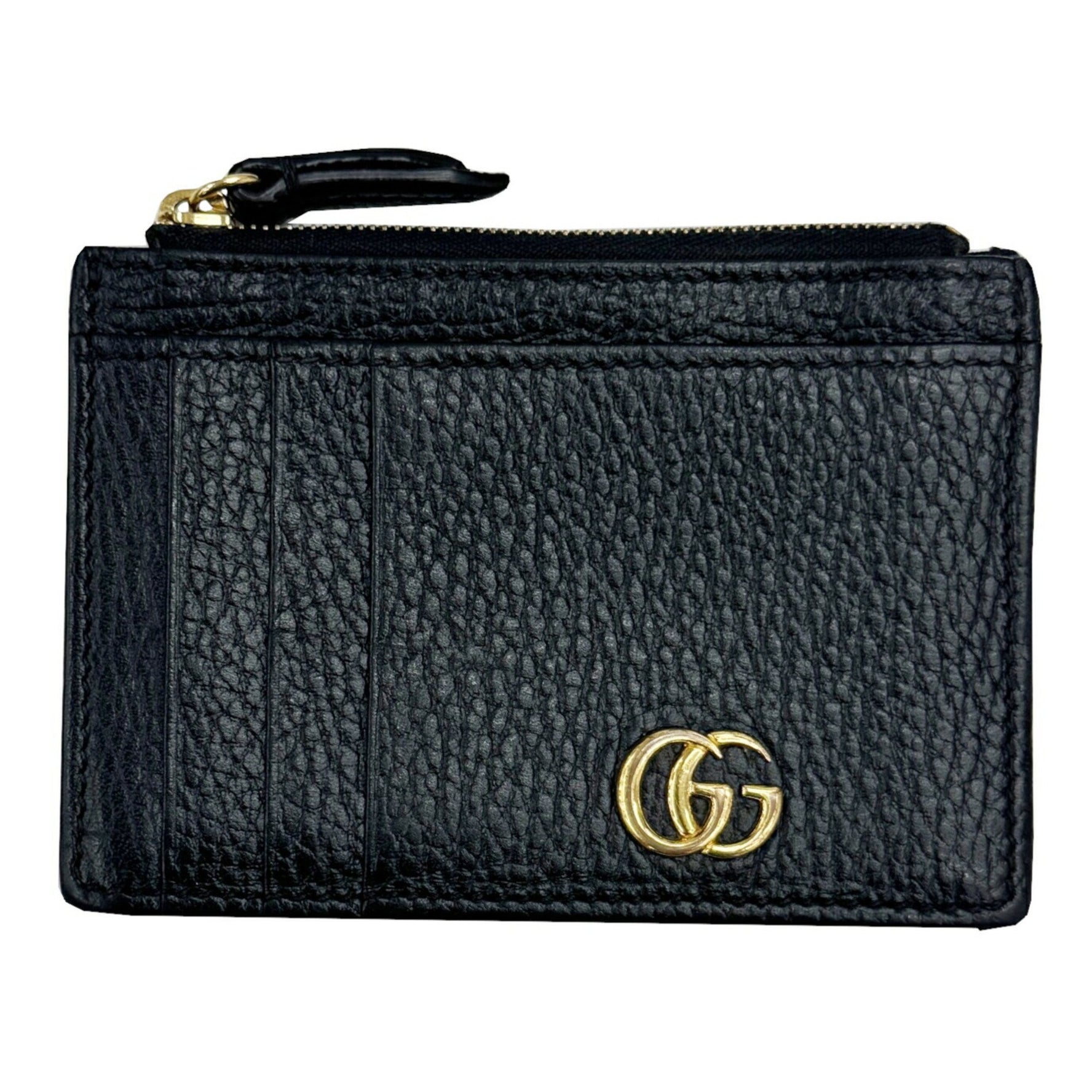 GUCCI GG Marmont Fragment Case (574804) in Black Leather. Wallet/Coin Case, Business Card for Men and Women.