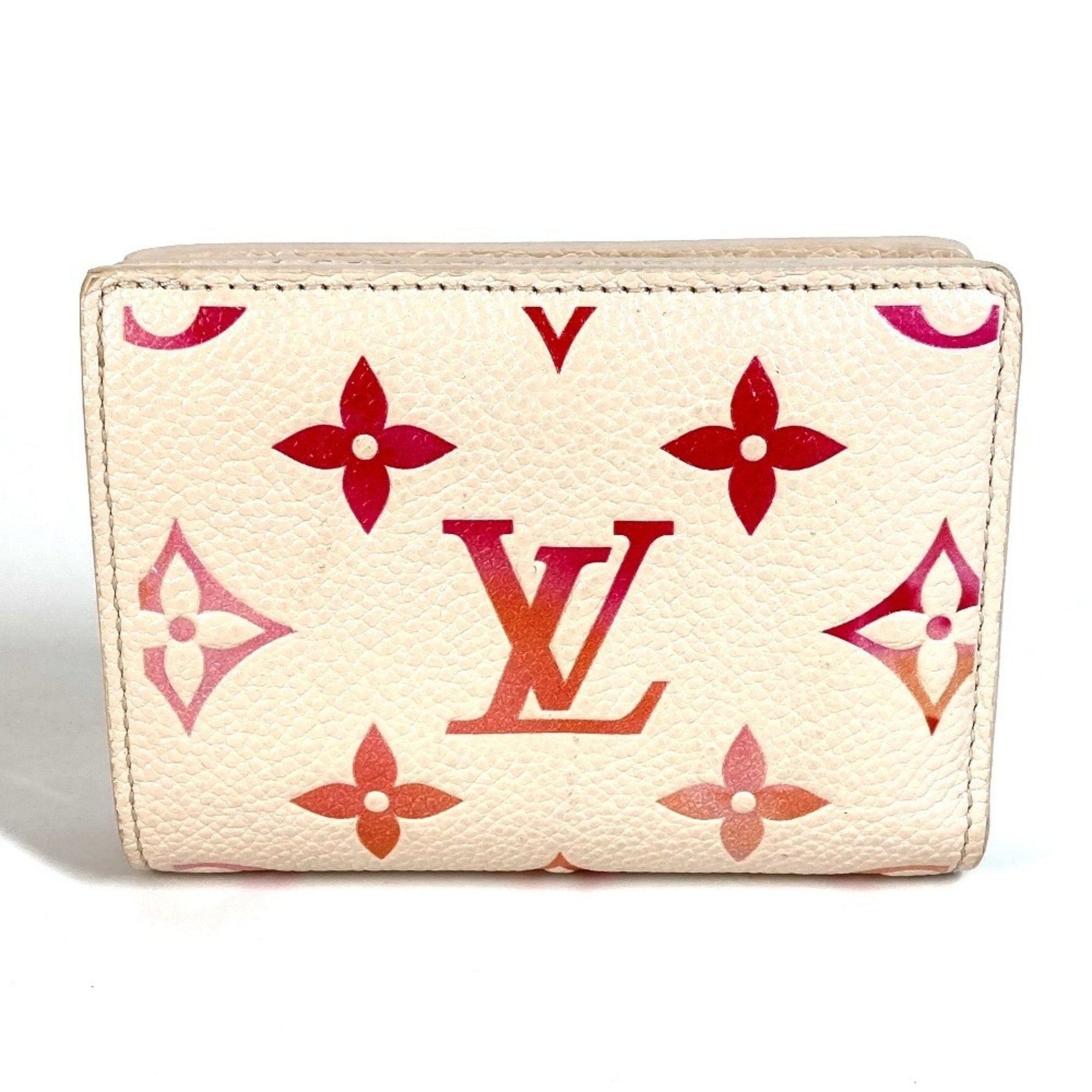 LOUIS VUITTON Monogram Empreinte Portefeuille Claire Compact Wallet, Bi-fold Leather, Sunrise Aquarelle