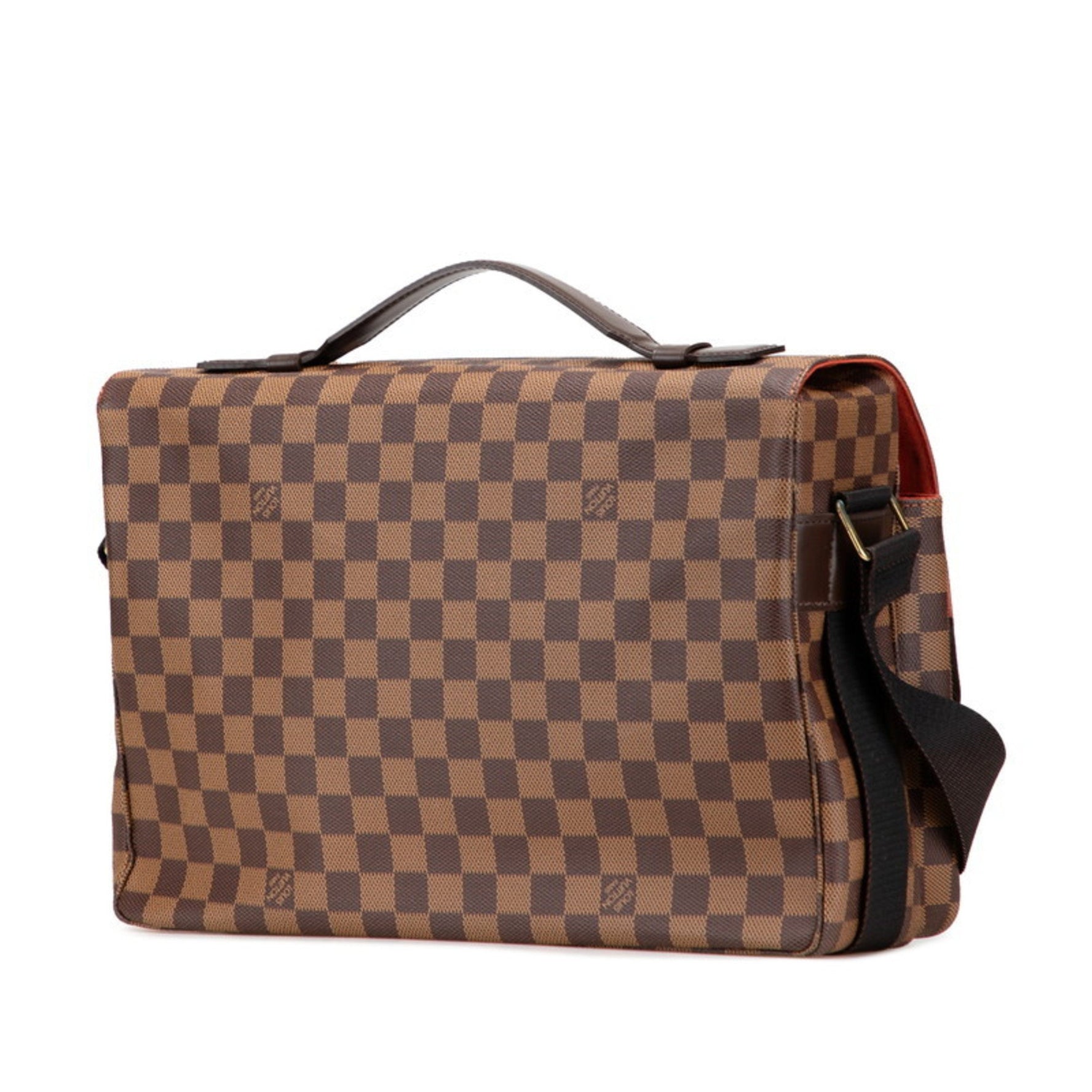 Louis Vuitton Damier Broadway Shoulder Bag M42270 Brown PVC Leather Men's LOUIS VUITTON