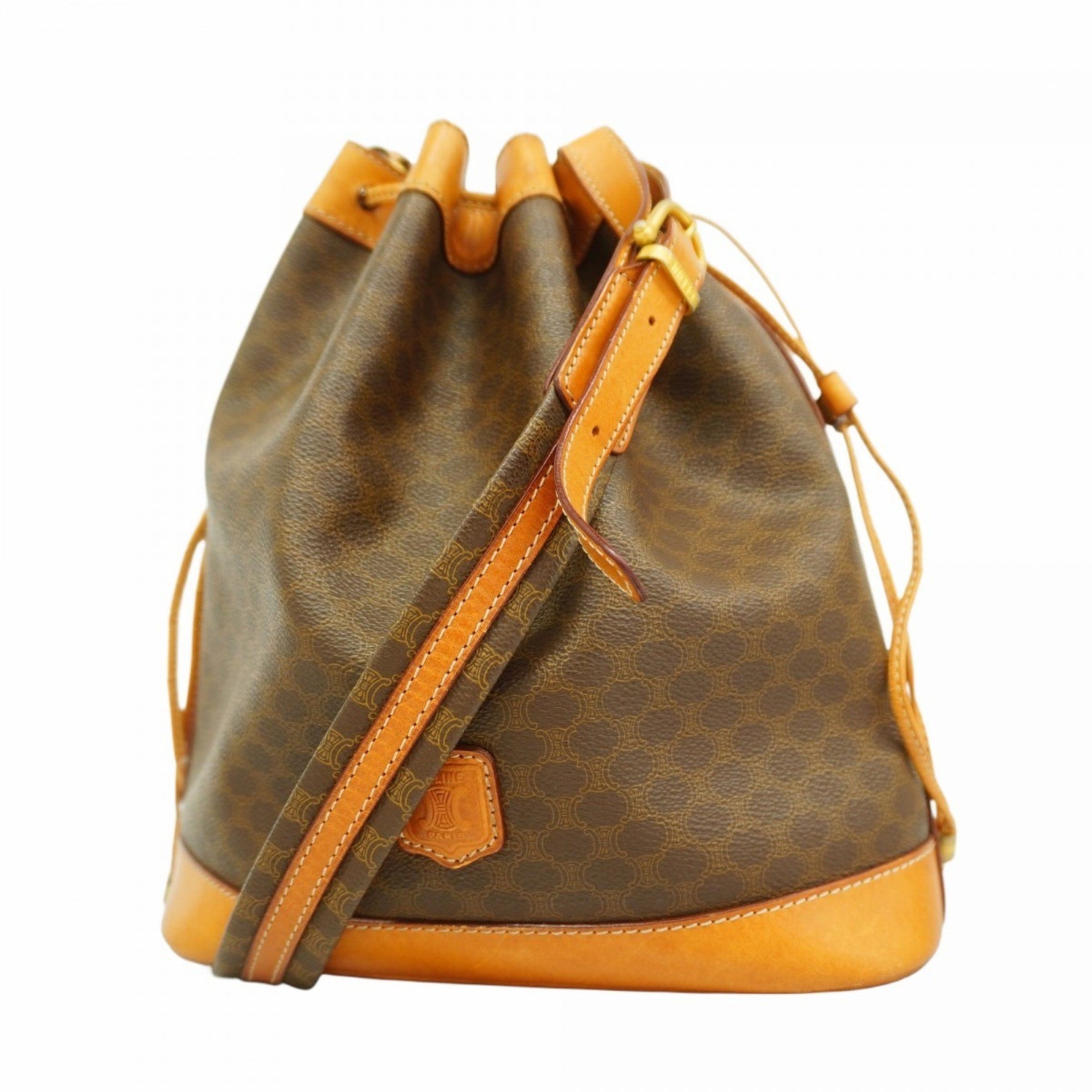 Celine Shoulder Bag Macadam Brown Women's