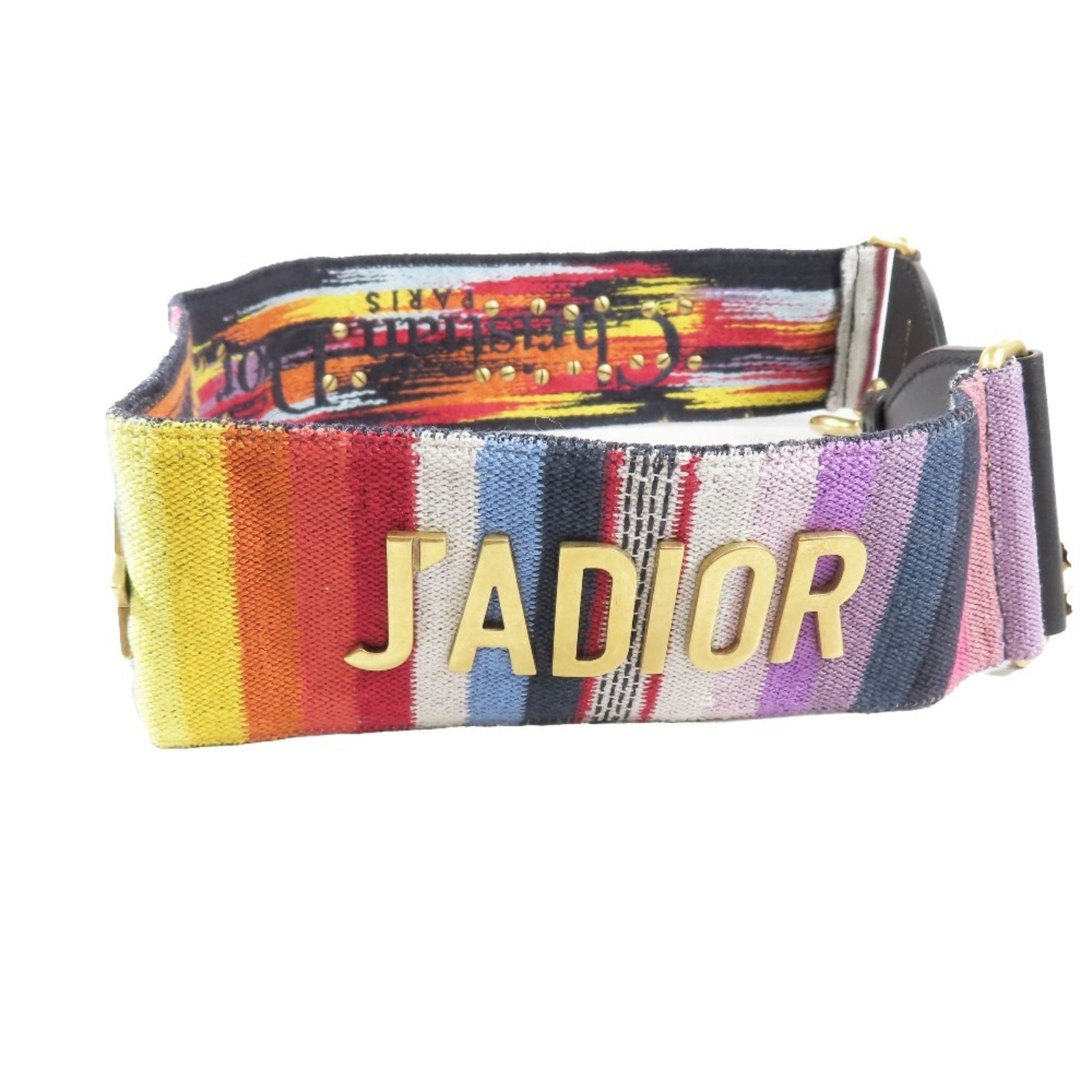 Christian Dior JADIOR Logo Metal Canvas Bag Shoulder Strap Embroidered Accessory Multi