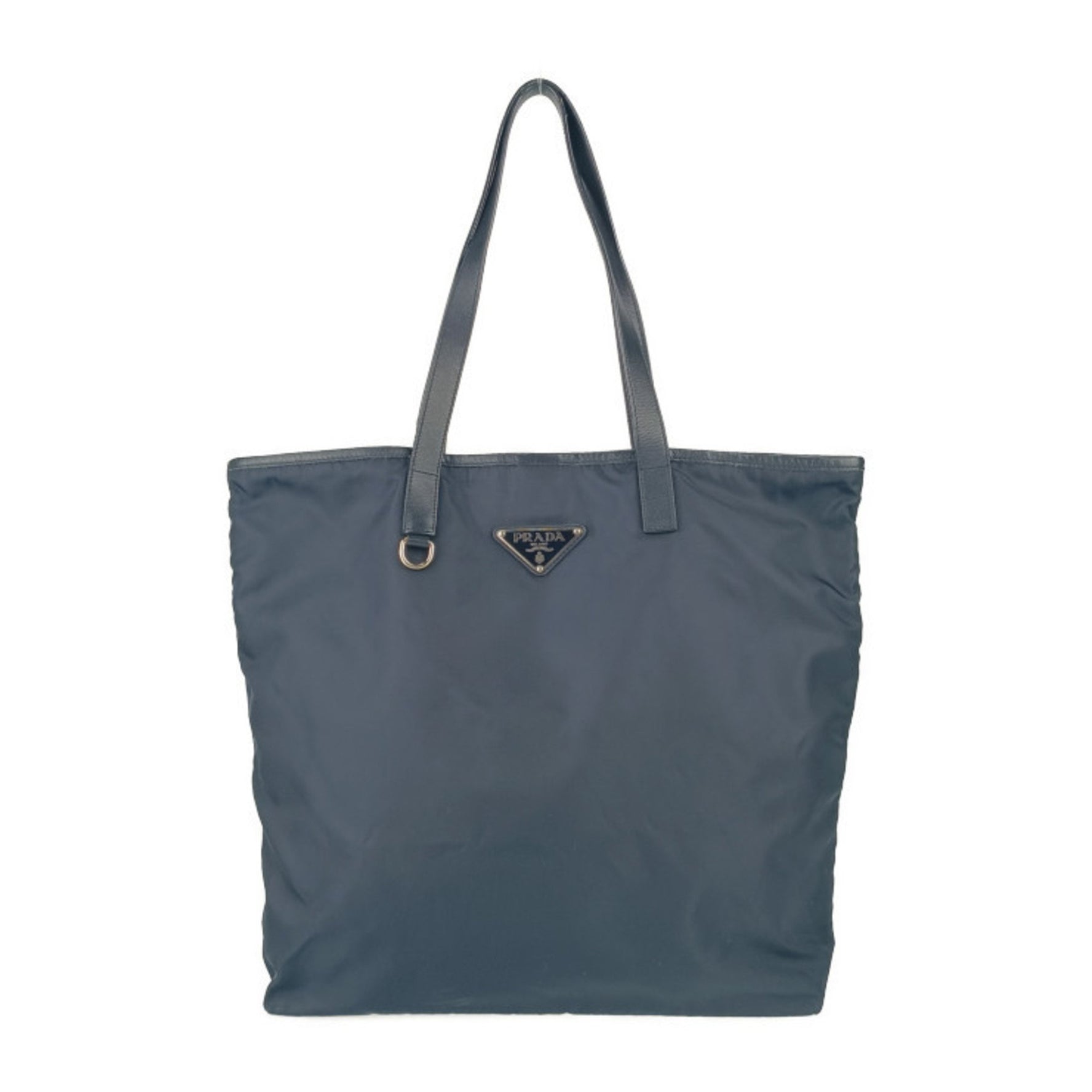 PRADA Prada Bag BR4371 Navy Nylon Leather Men's Women's Shoulder Triangle Plate