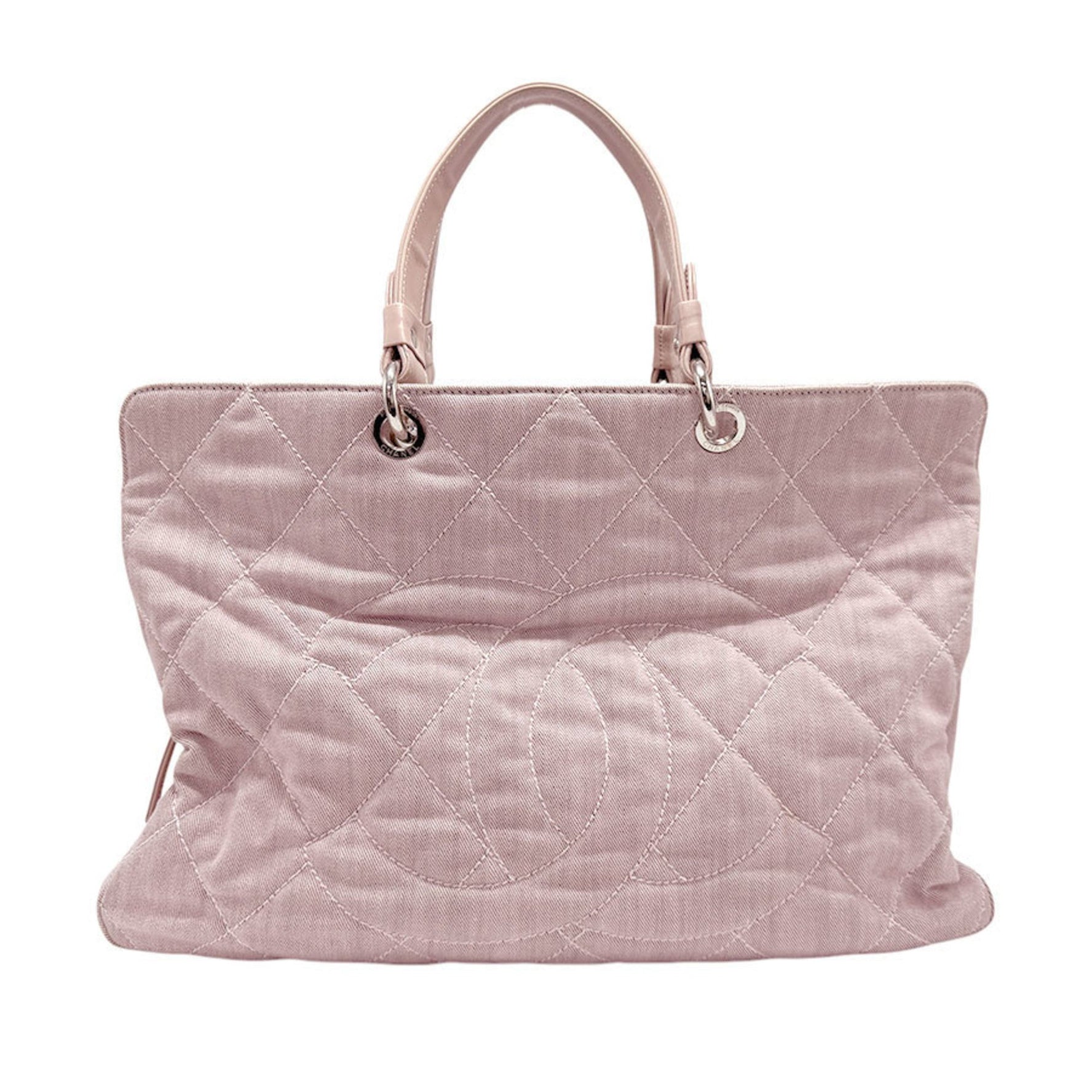 CHANEL Handbag Canvas Pink Purple Silver Women's n0845