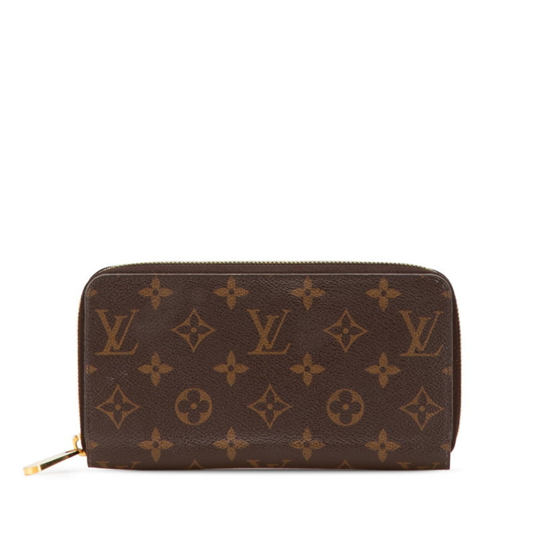 Louis Vuitton Monogram Zippy Wallet Round Long Brown Fuchsia PVC