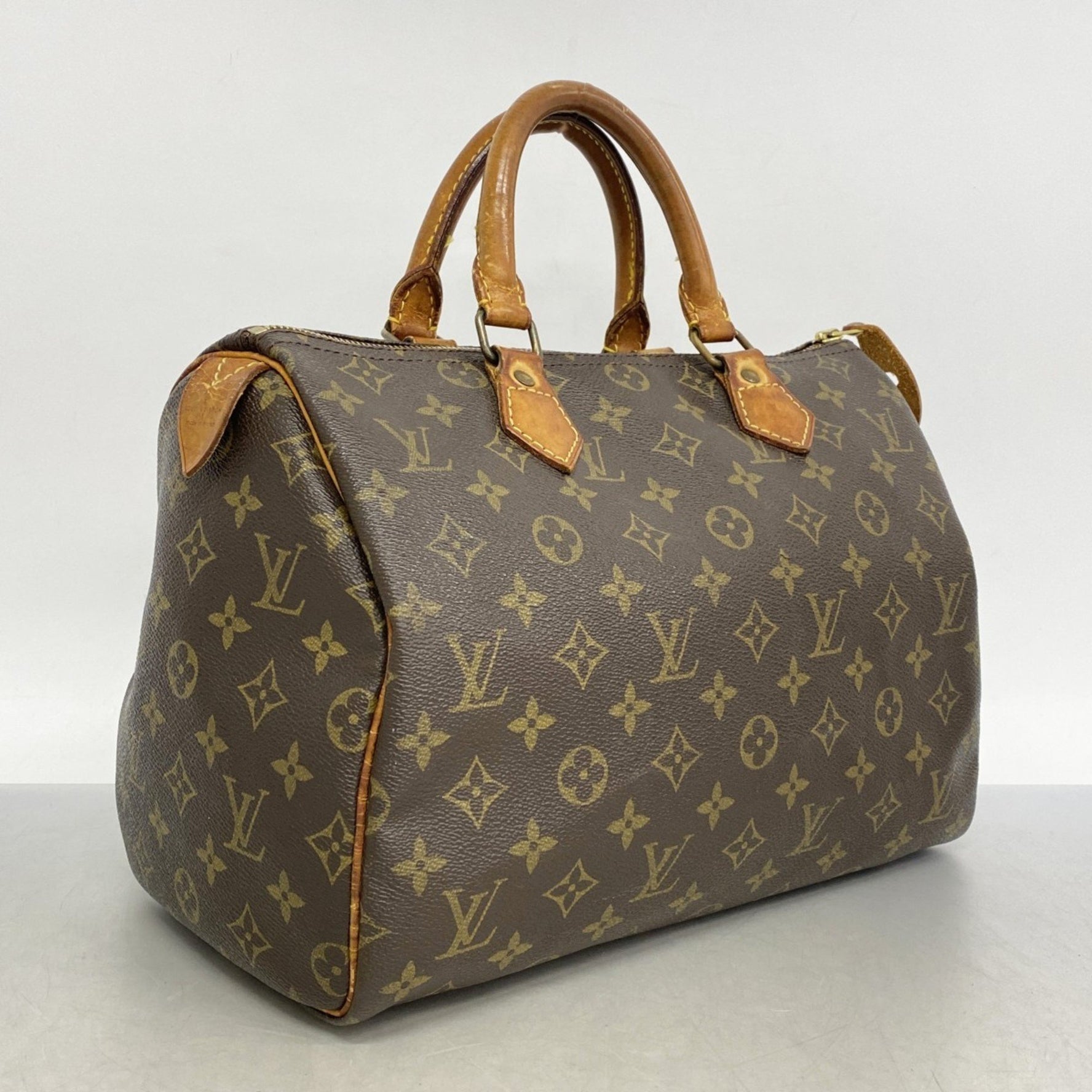 Louis Vuitton Monogram Speedy 30 Handbag M41108 Brown Women's