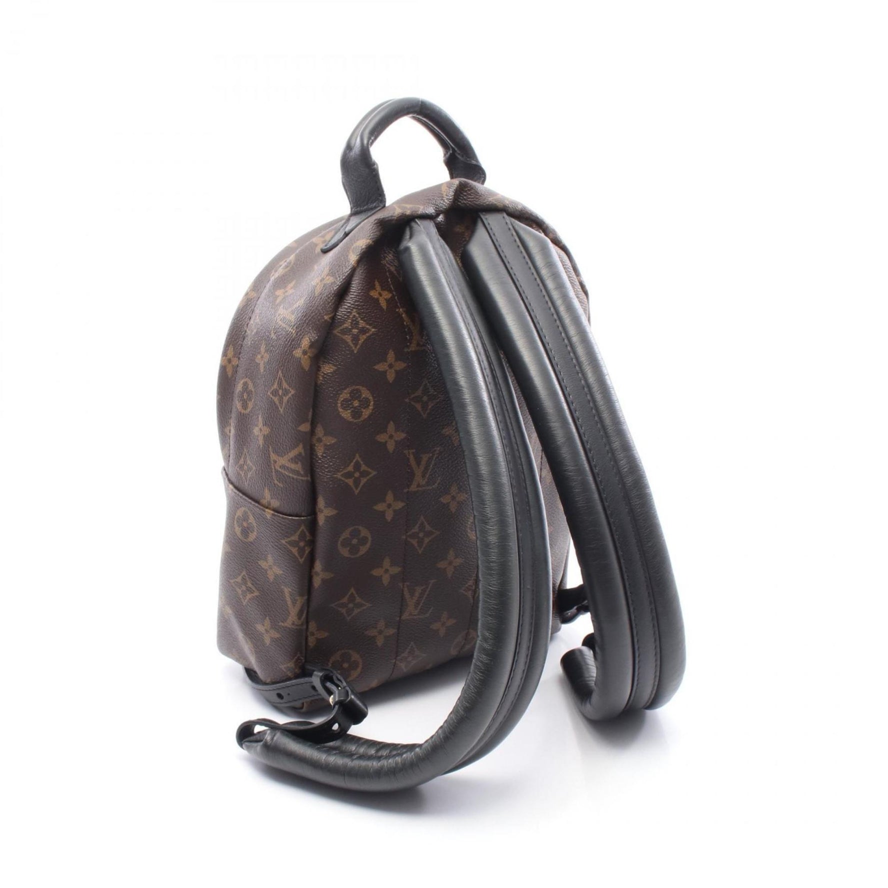 Louis Vuitton Palm Springs PM Backpack, Coated Canvas and Leather, Monogram, Brown Black
