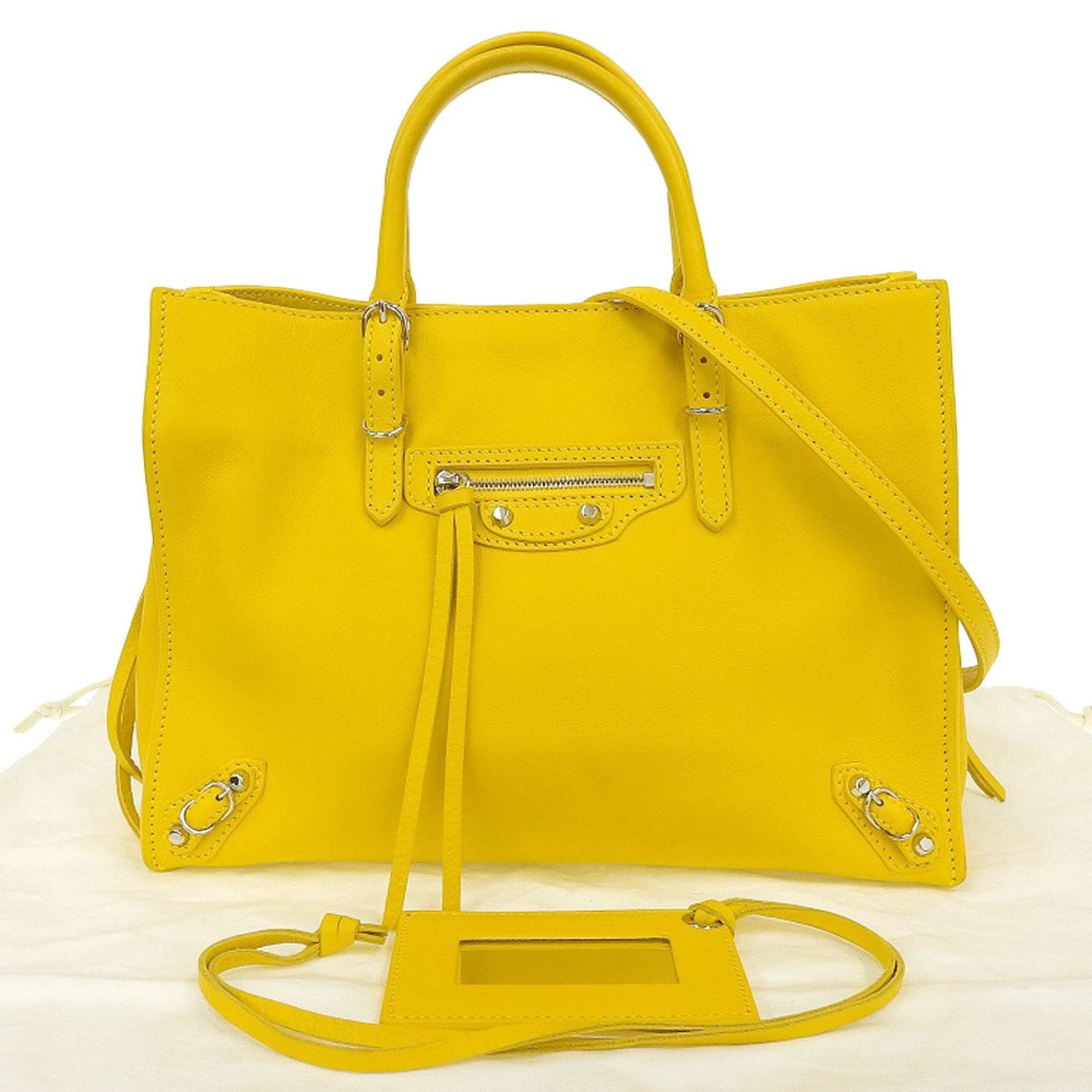 Balenciaga BALENCIAGA paper mini 2WAY bag leather yellow