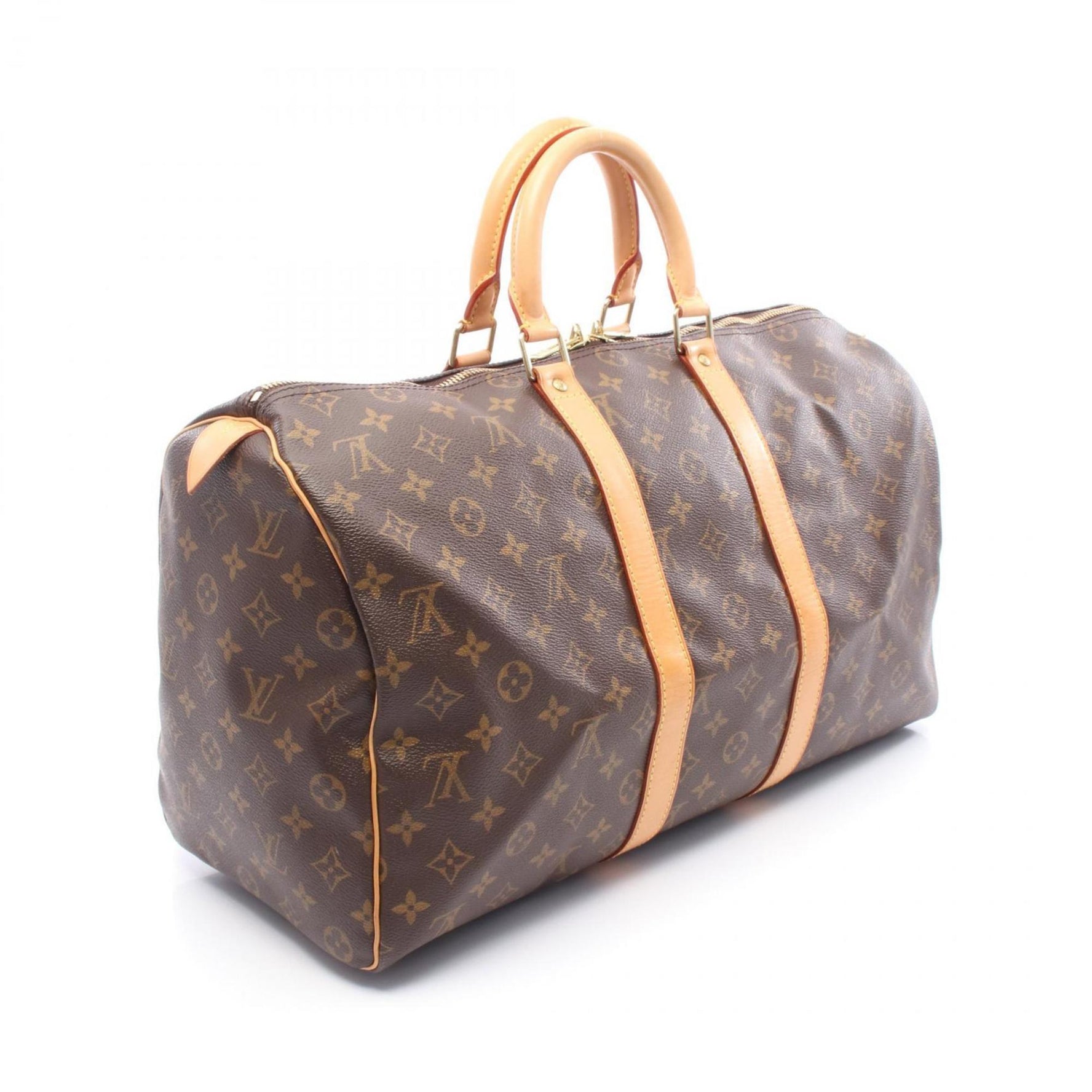 Louis Vuitton Keepall 45 Boston Bag, Coated Canvas and Leather, Monogram, Men's