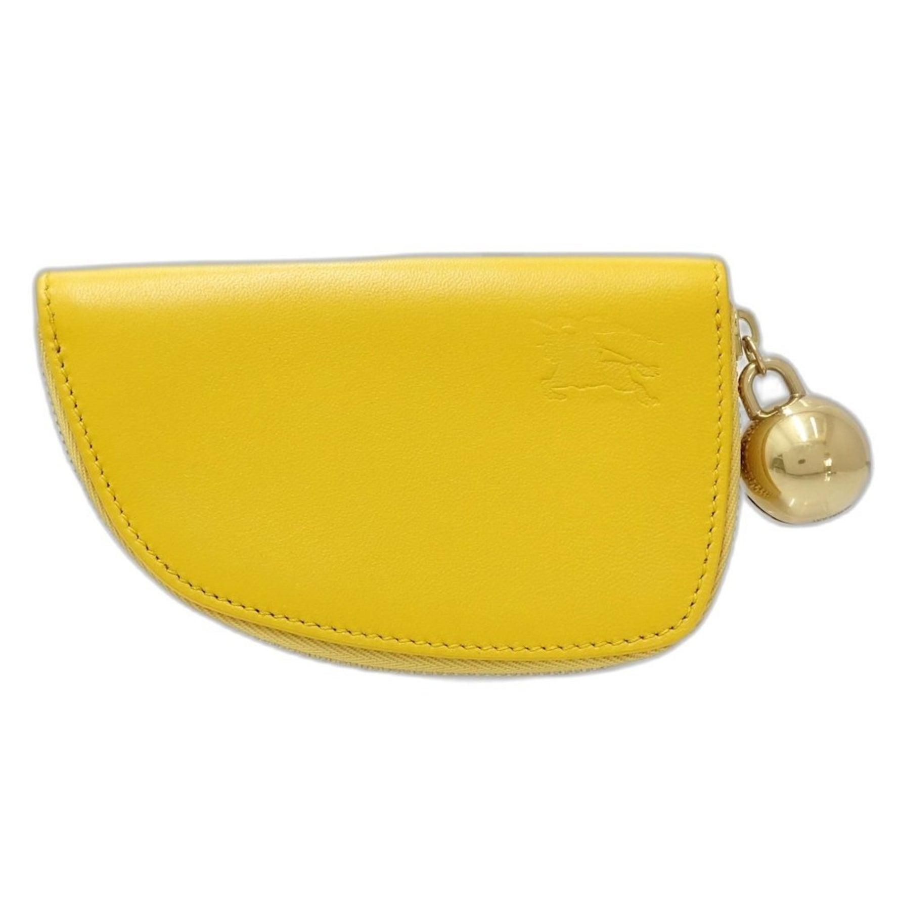 BURBERRY Wallet/Coin Case Shield Coin Purse Leather Yellow
