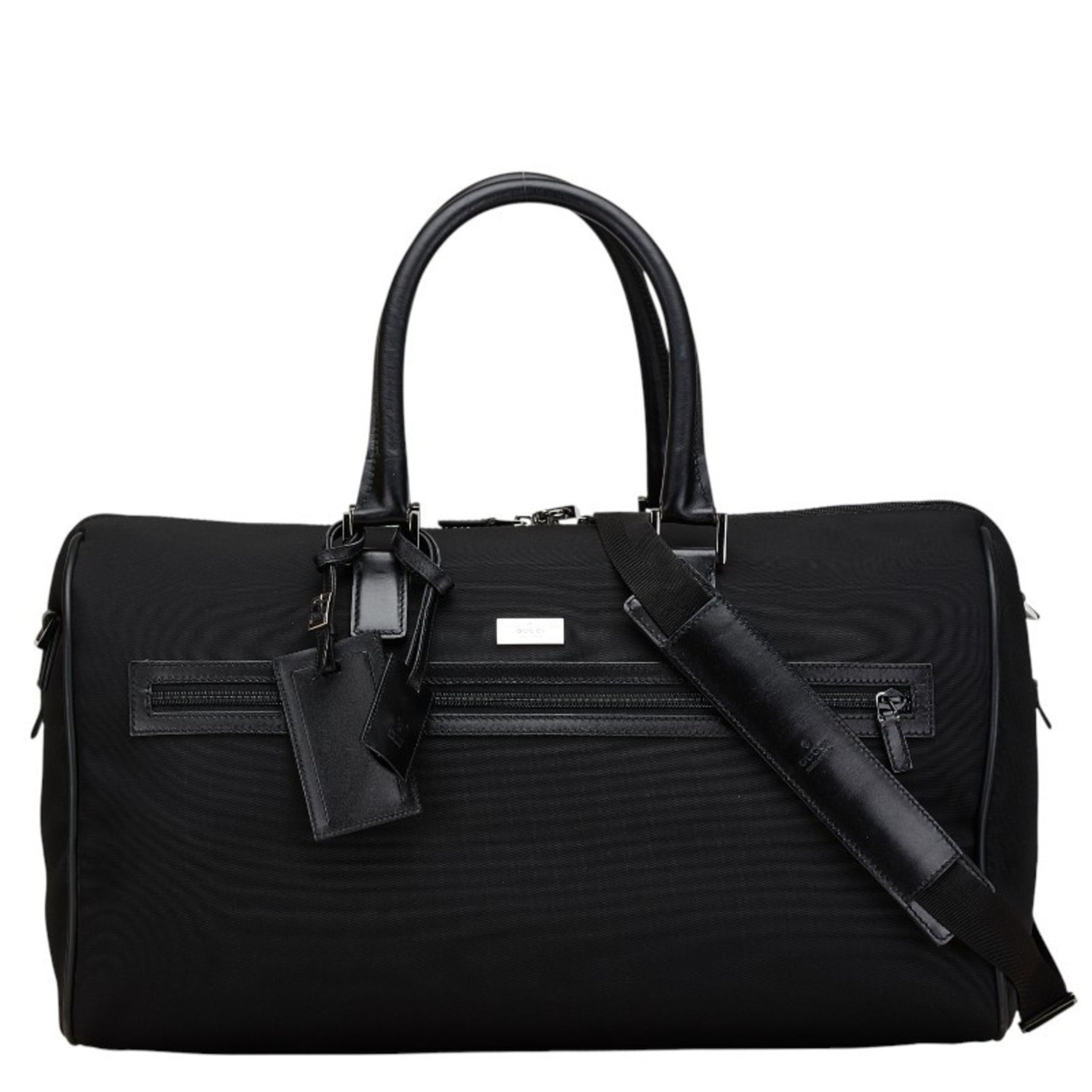 Gucci Boston Bag/Shoulder Bag 2WAY Black Canvas Leather Women's GUCCI