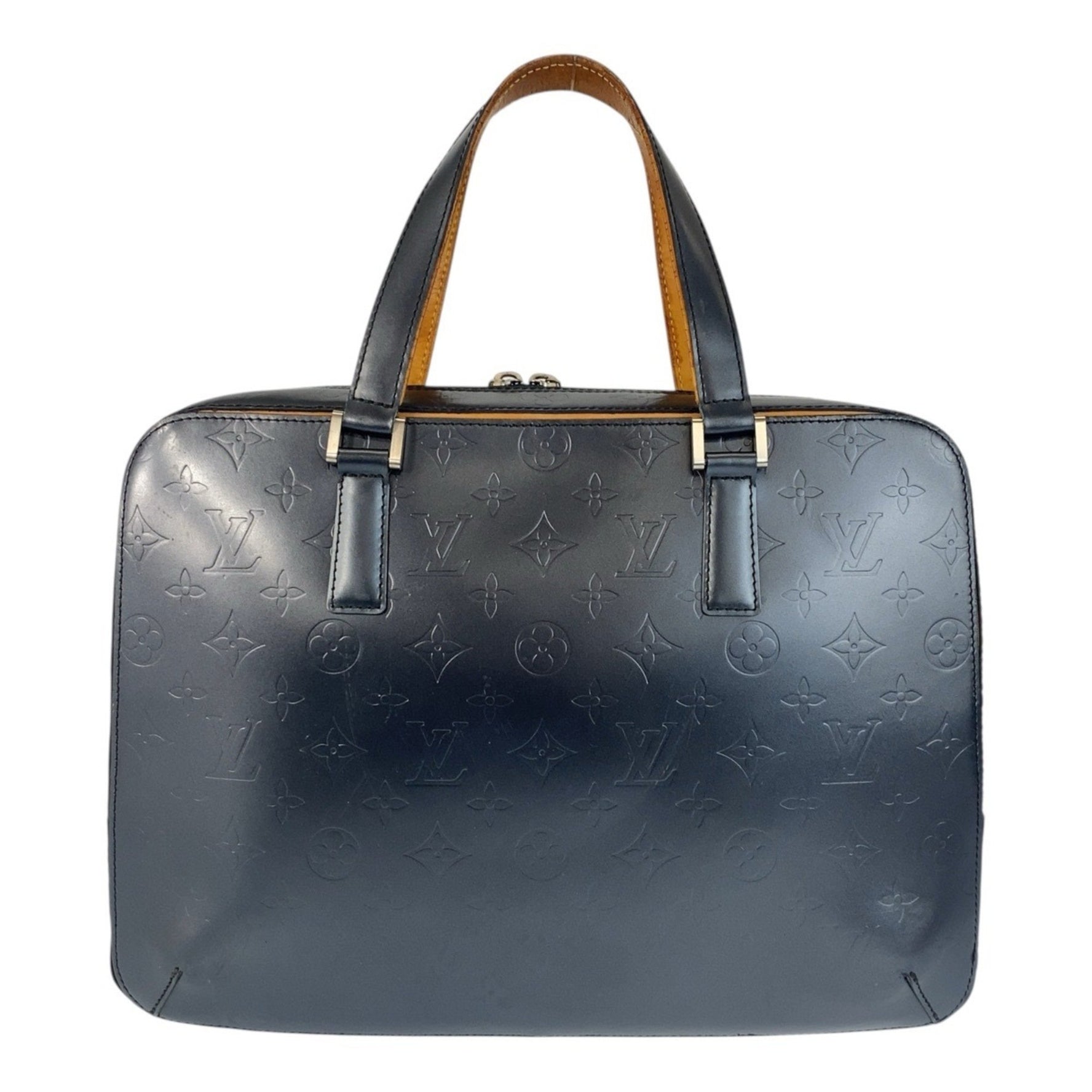 Louis Vuitton Monogram Matte Malden Leather Tote Bag with Silver Hardware