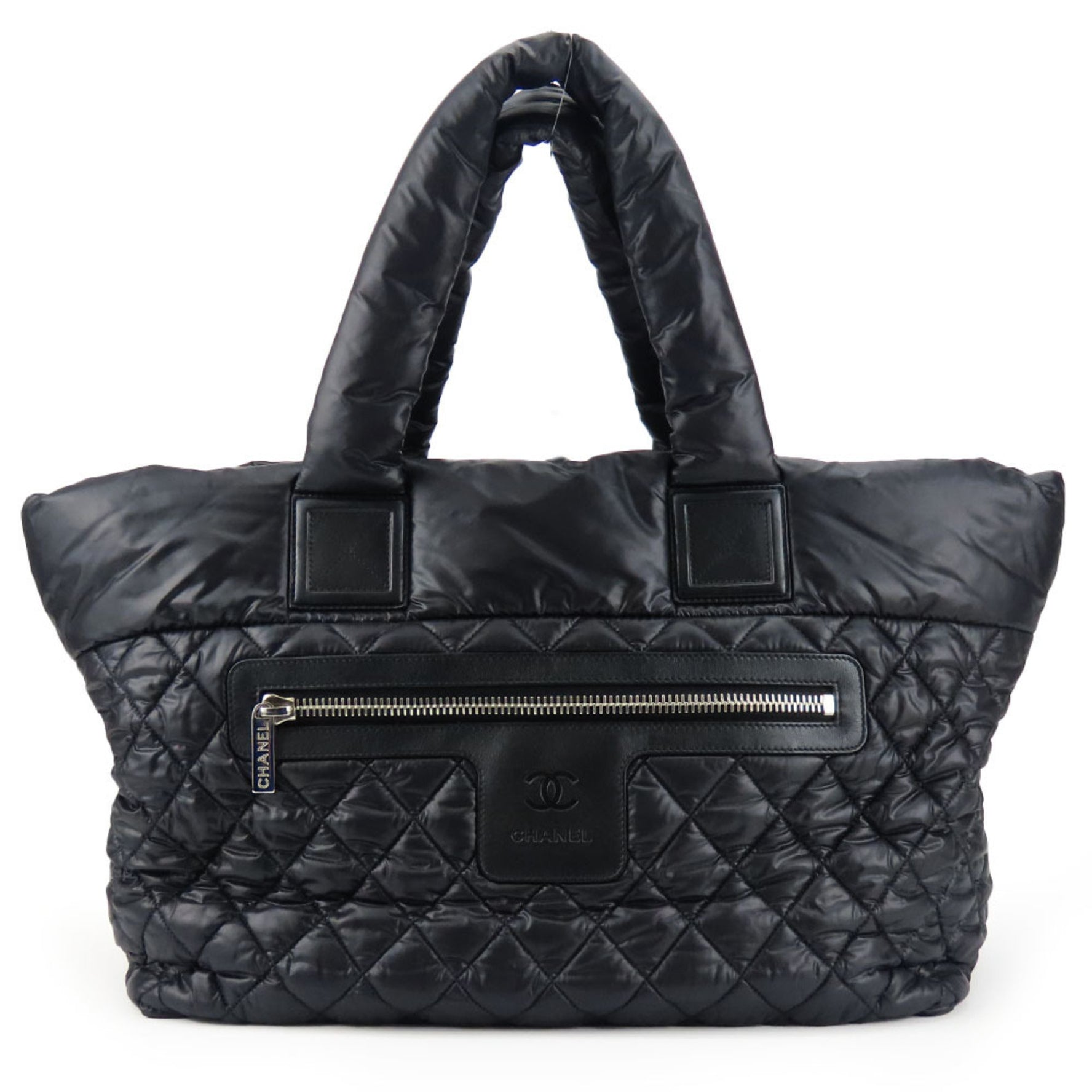 Chanel Tote Bag Coco Cocoon Nylon Black 16 Series Mark Women's CHANEL