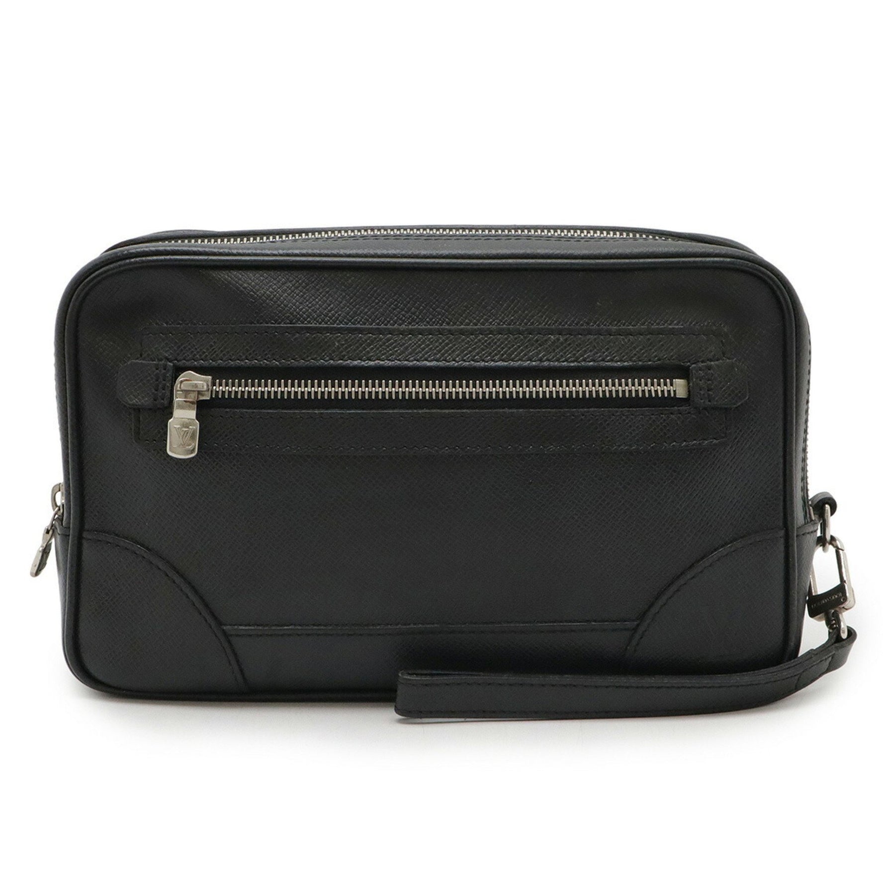 Louis Vuitton Taiga Pavel Second Bag Clutch Leather Ardoise Black