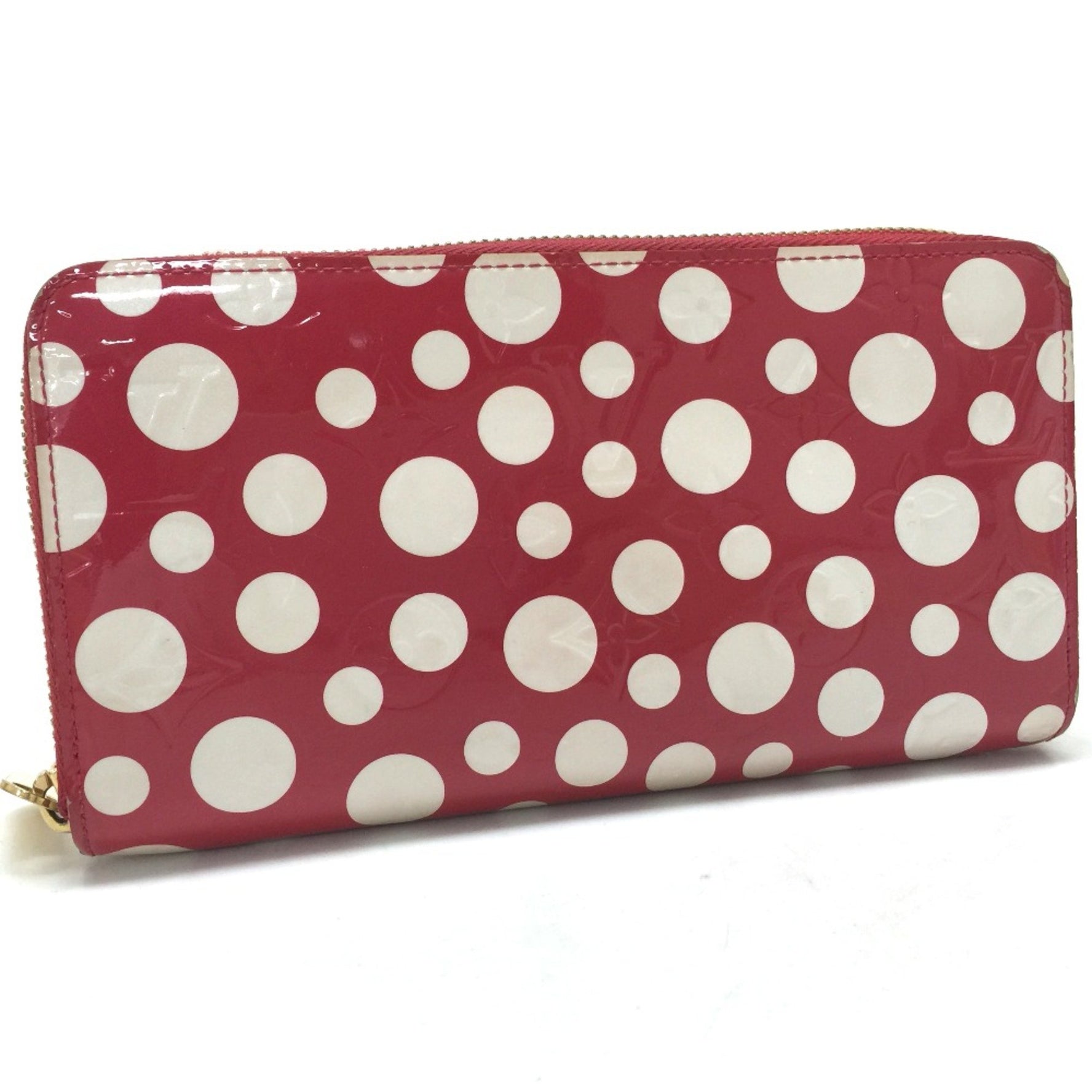 Louis Vuitton Vernis Dot Zip Around Long Wallet Rouge
