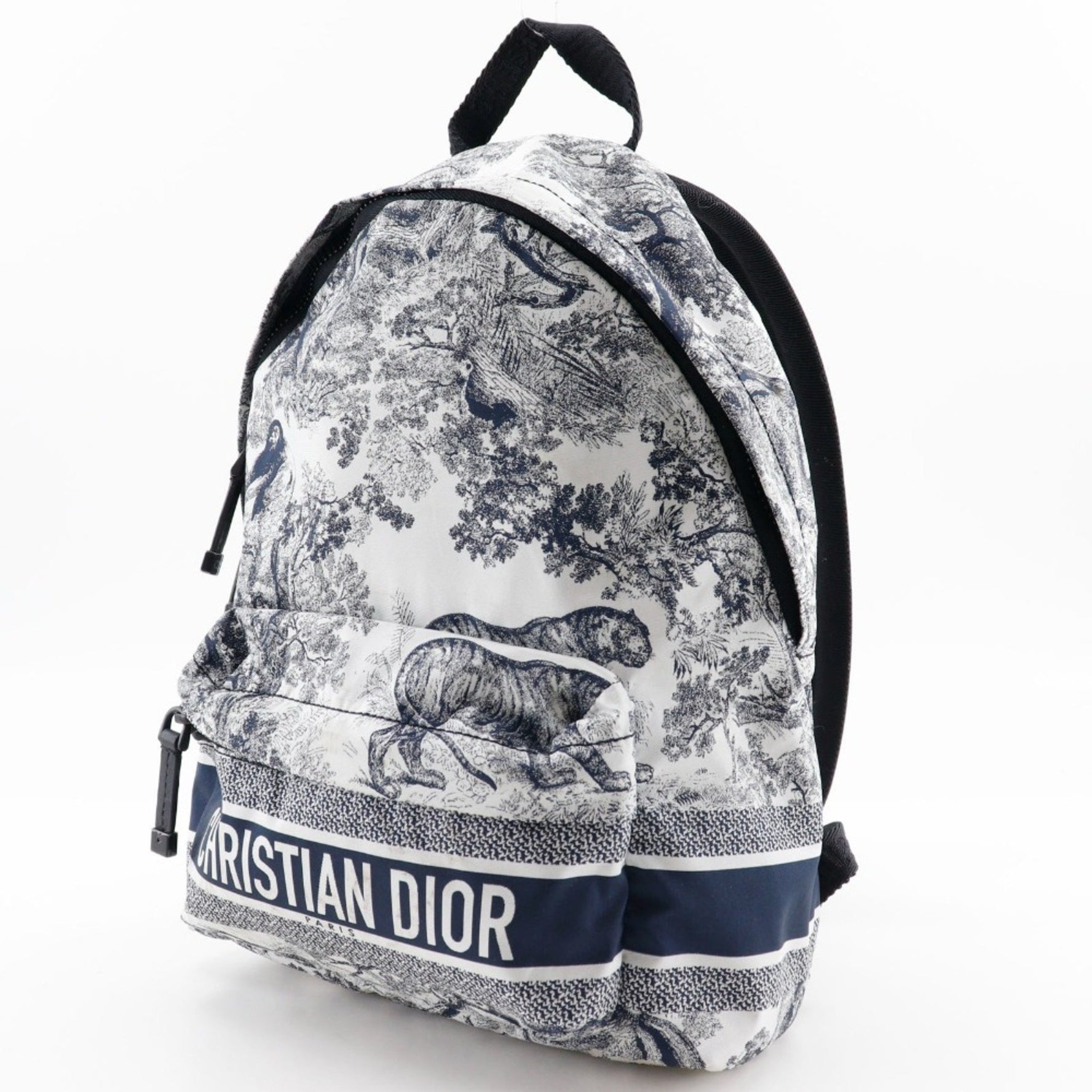 Christian Dior Small Backpack Rucksack/Daypack Toile de Jouy Nylon Black/White Double