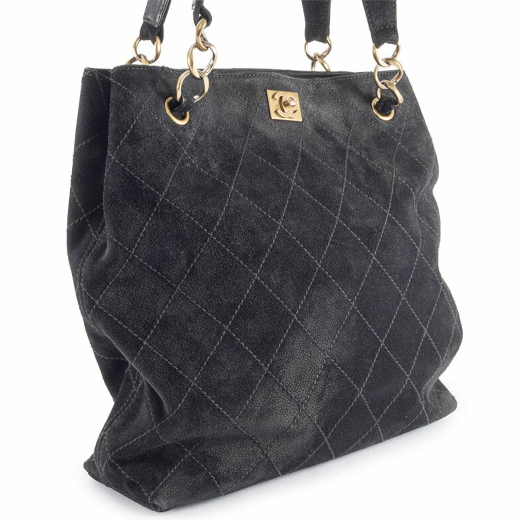CHANEL Wild Stitch Tote Bag in Nubuck Leather, Shoulder