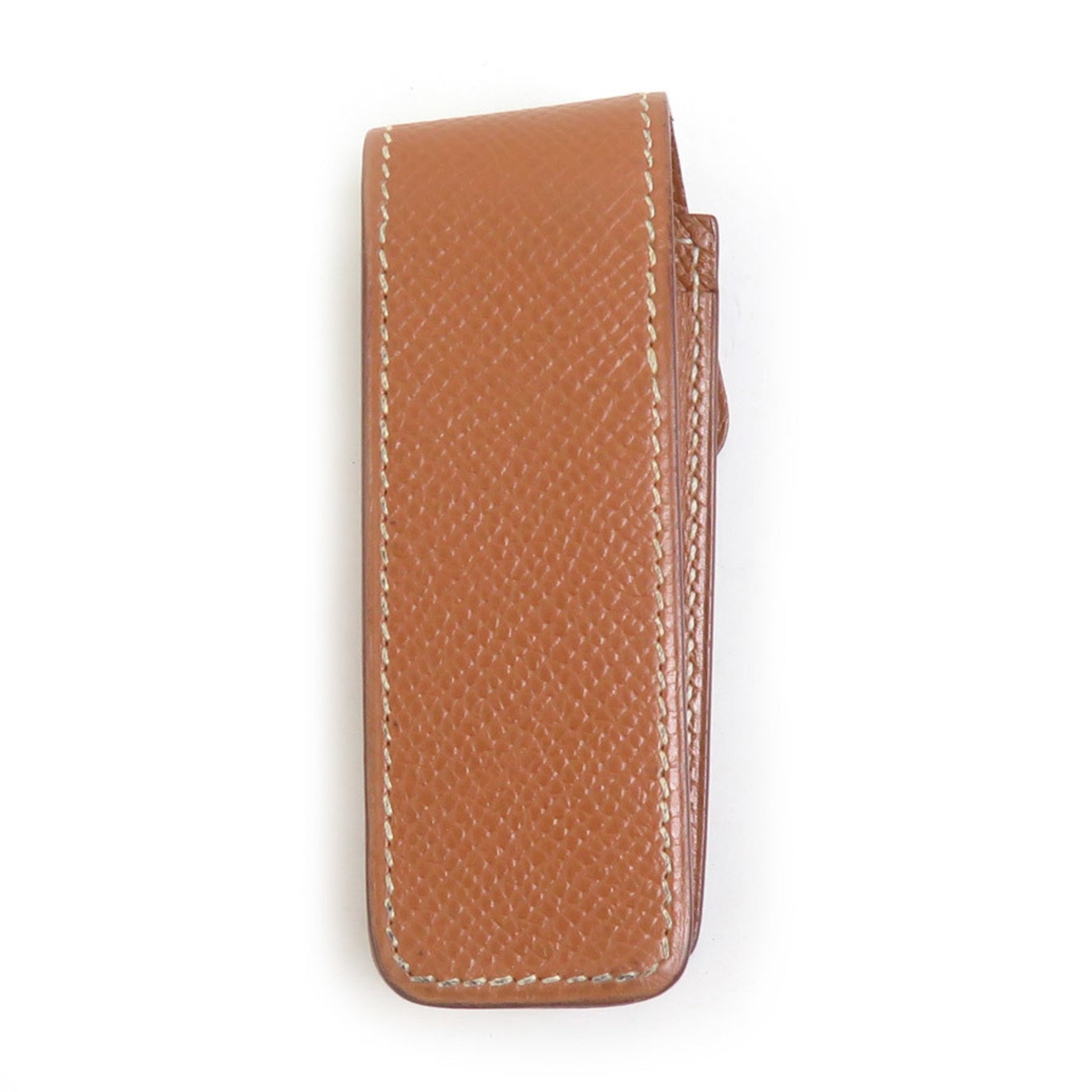 Hermès HERMES bag pouch gum case lipstick leather brown gold women's e60740n