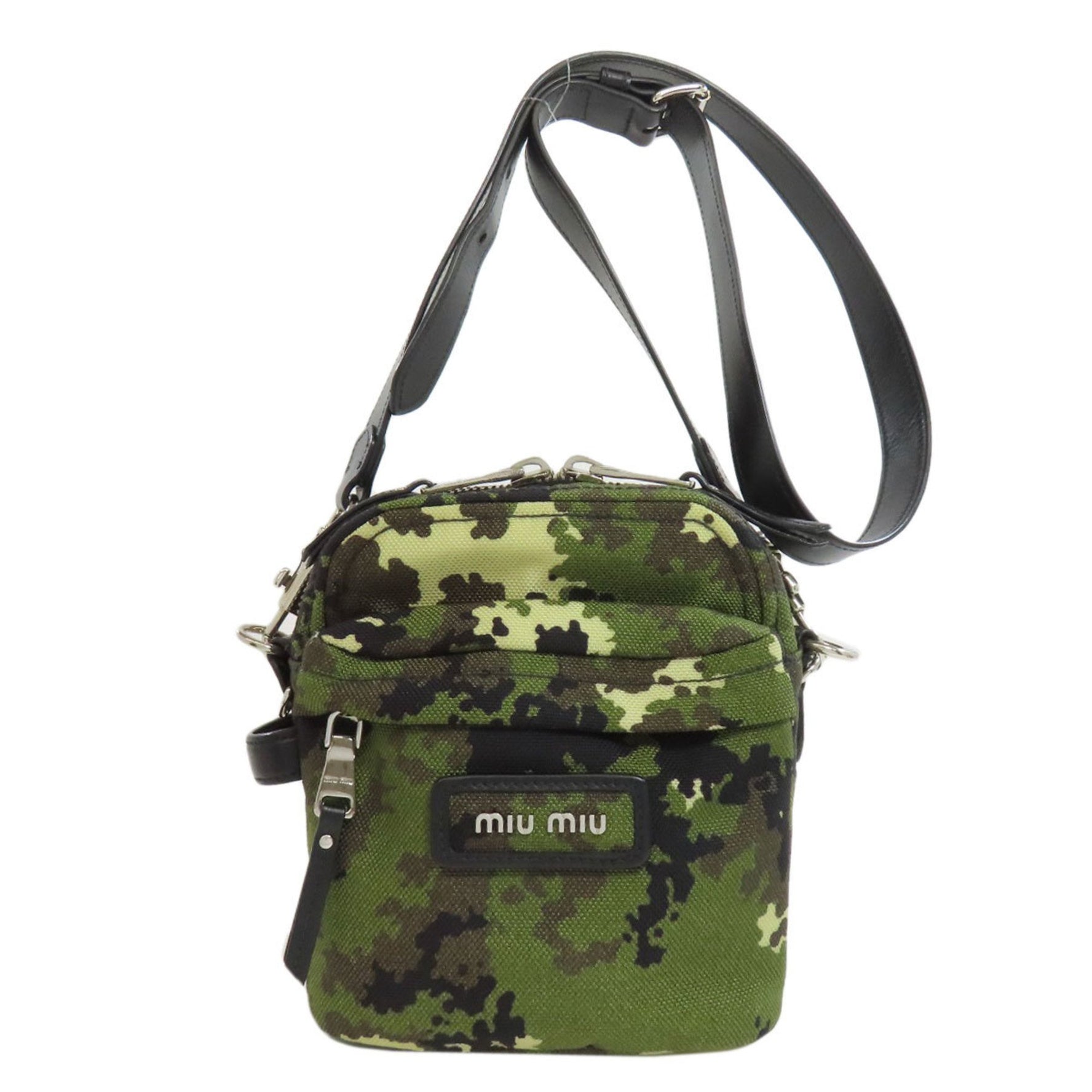 Miu Miu Miu Camouflage Print Canvas Shoulder Bag MIUMIU