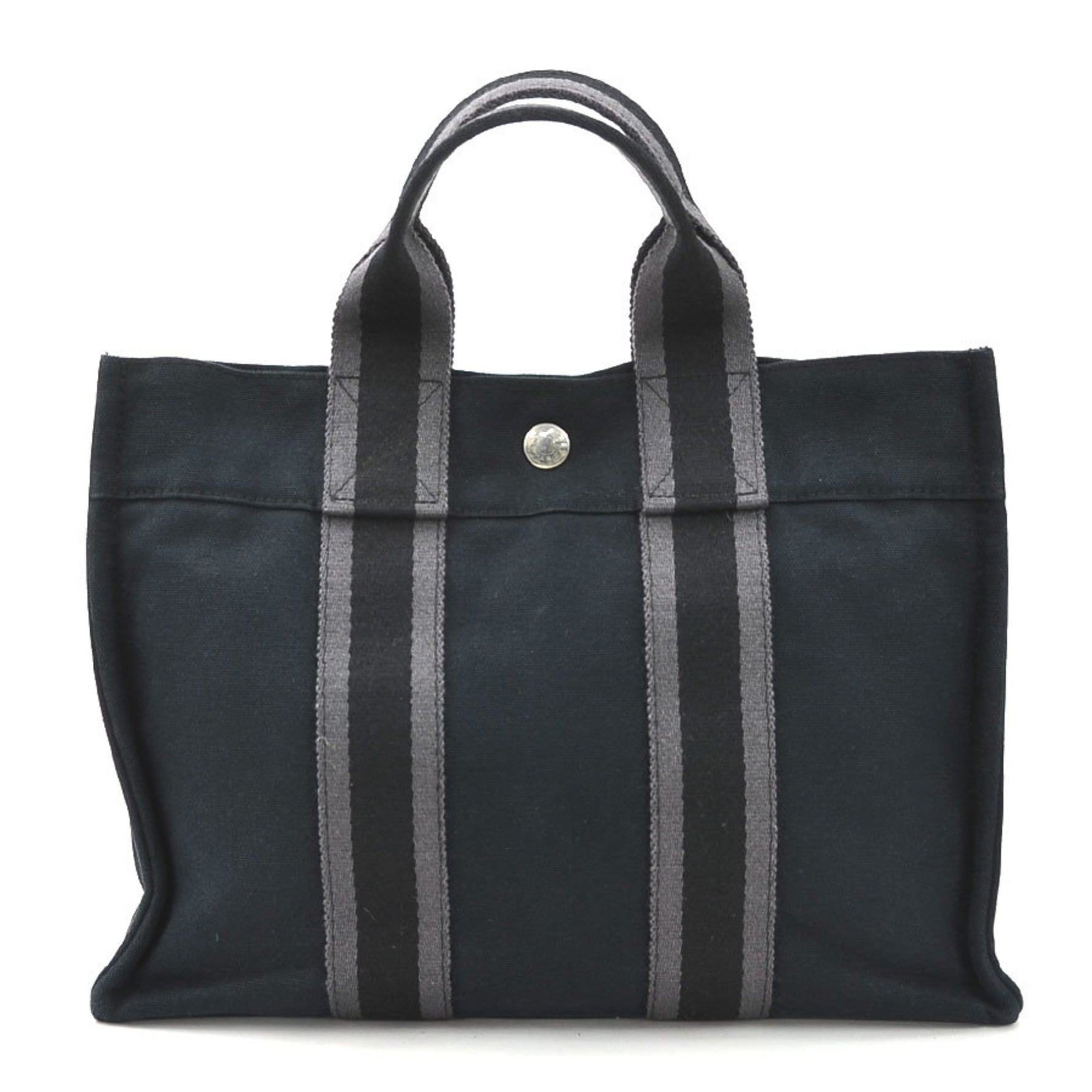 Hermes HERMES handbag Foultou cotton black grey silver men women e59933g
