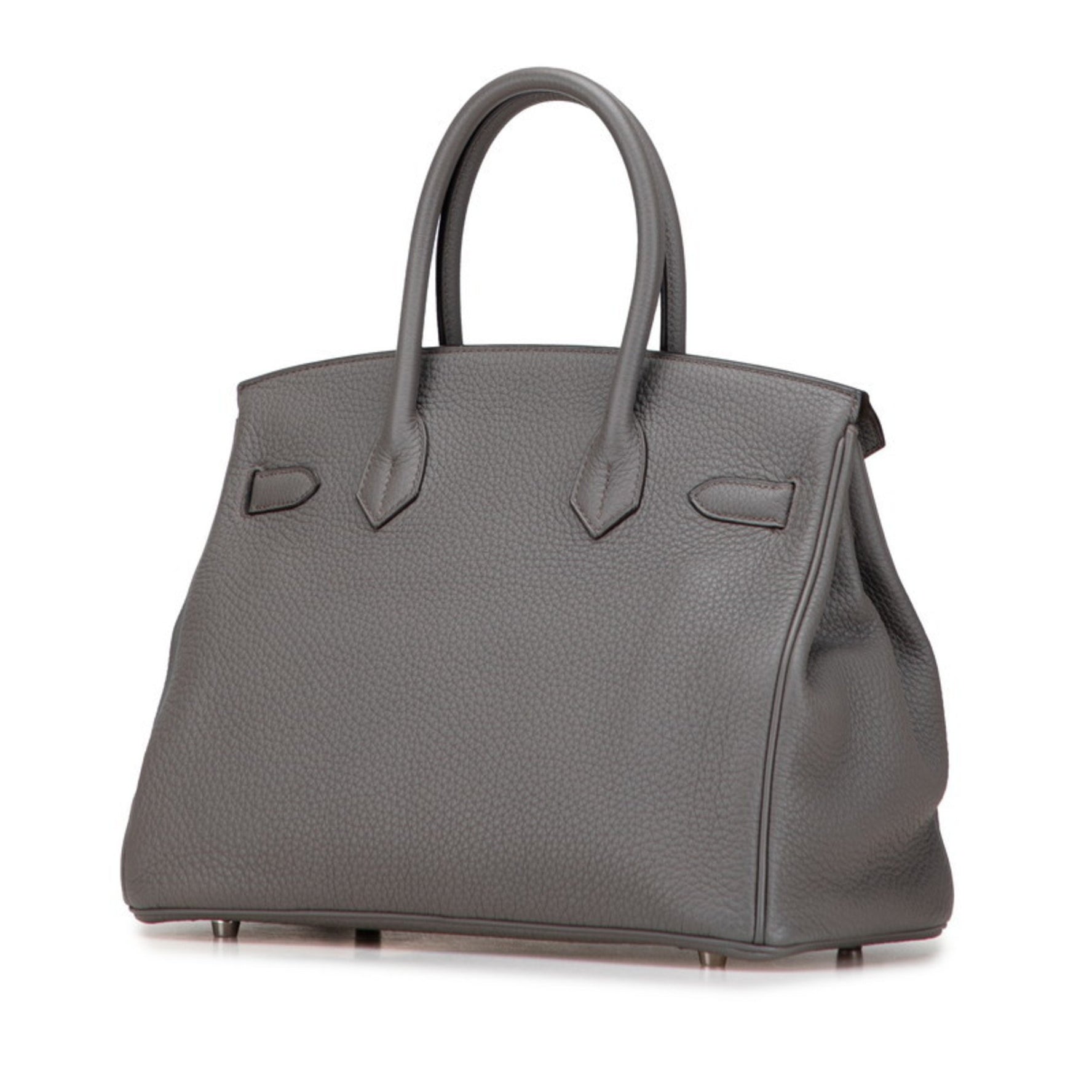 Hermes Hermès Birkin 30 handbag in Etain, silver hardware, Taurillon Clemence leather, women's.