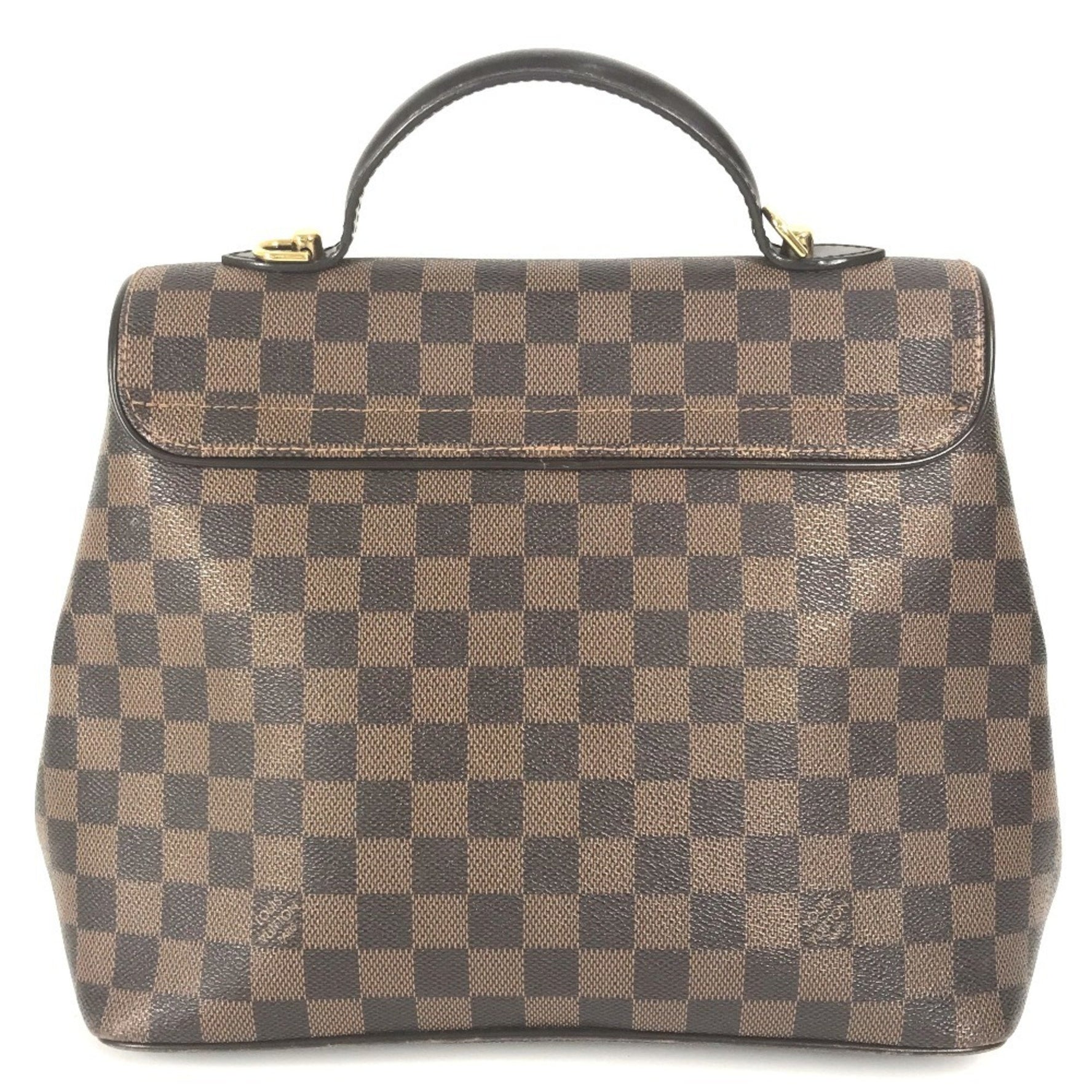 Louis Vuitton Damier Bergamo MM Shoulder Bag Handbag Canvas Ebene Brown