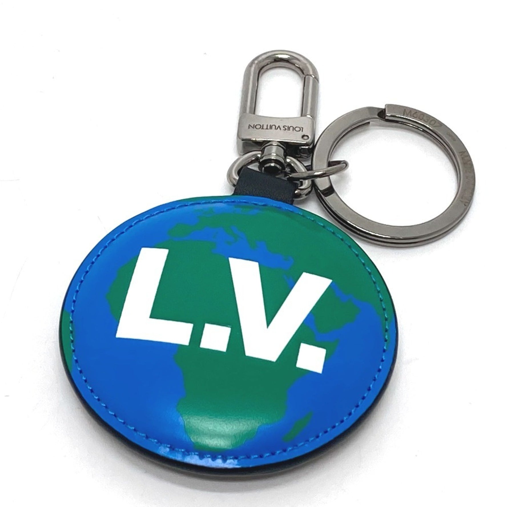 LOUIS VUITTON M68307 Monogram Porte-Clés Padded Charm Keychain, Canvas, Men's, Brown/Blue